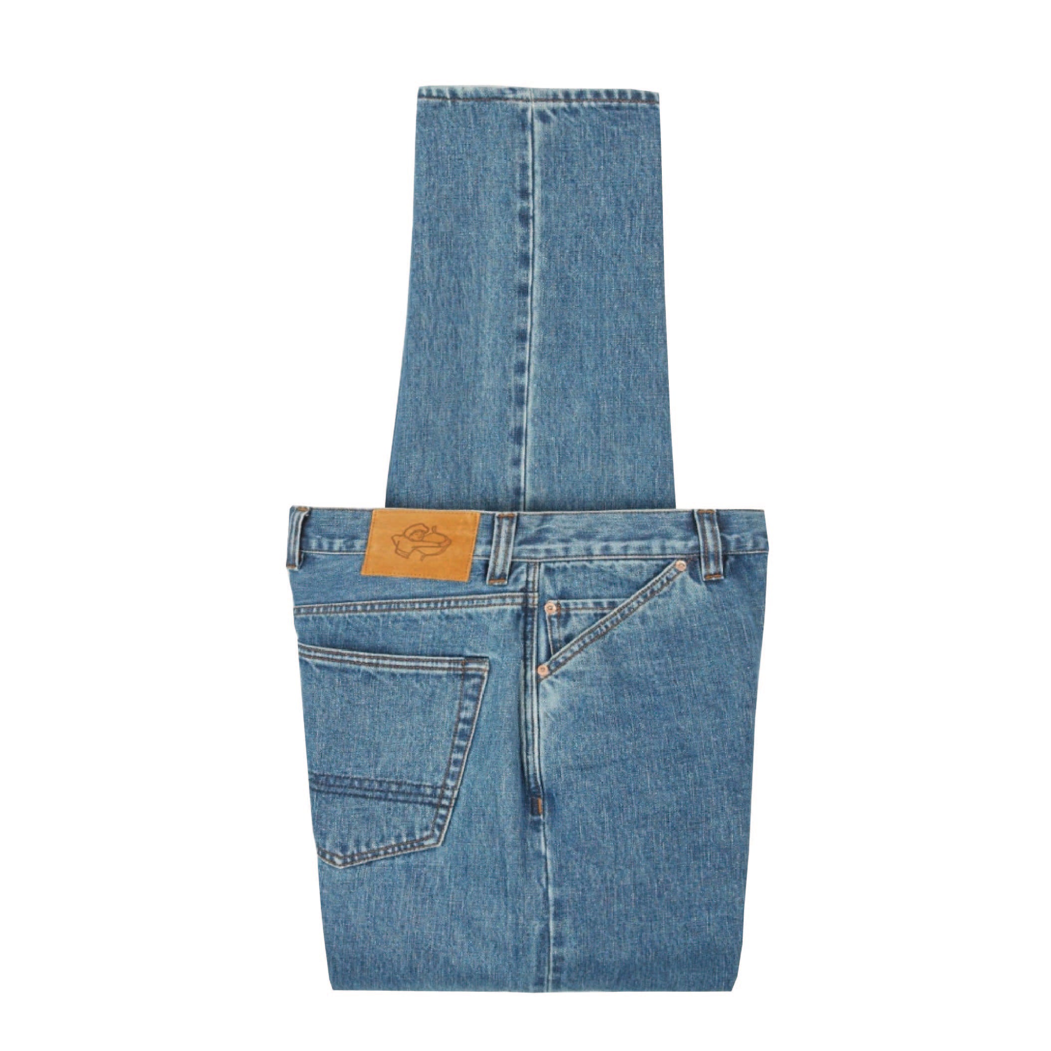 Bleach Wash 14.2oz Japanese Selvedge Denim Five-Pocket Jeans