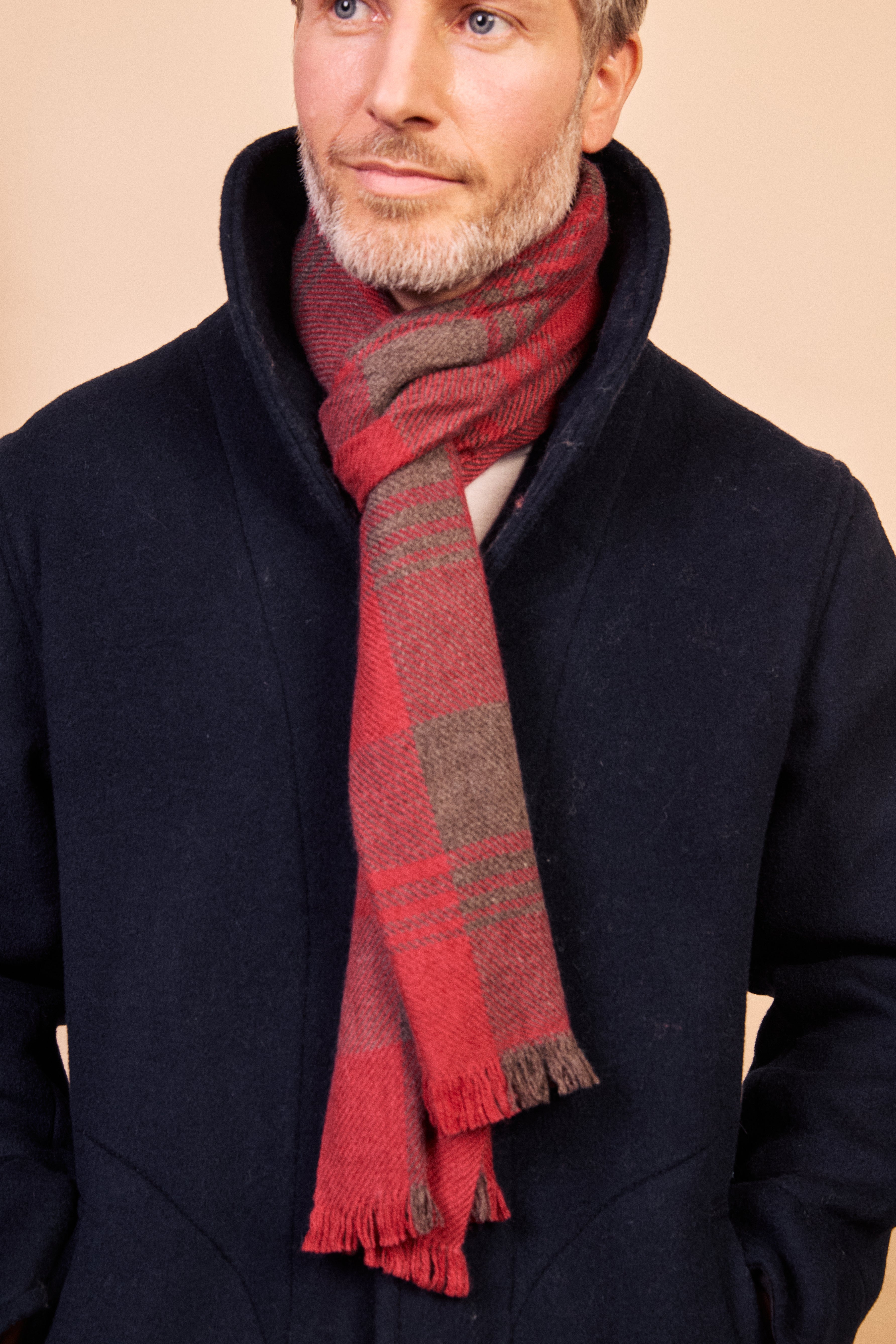 Cashmere & Merino Wool Scarf - Pink Tartan