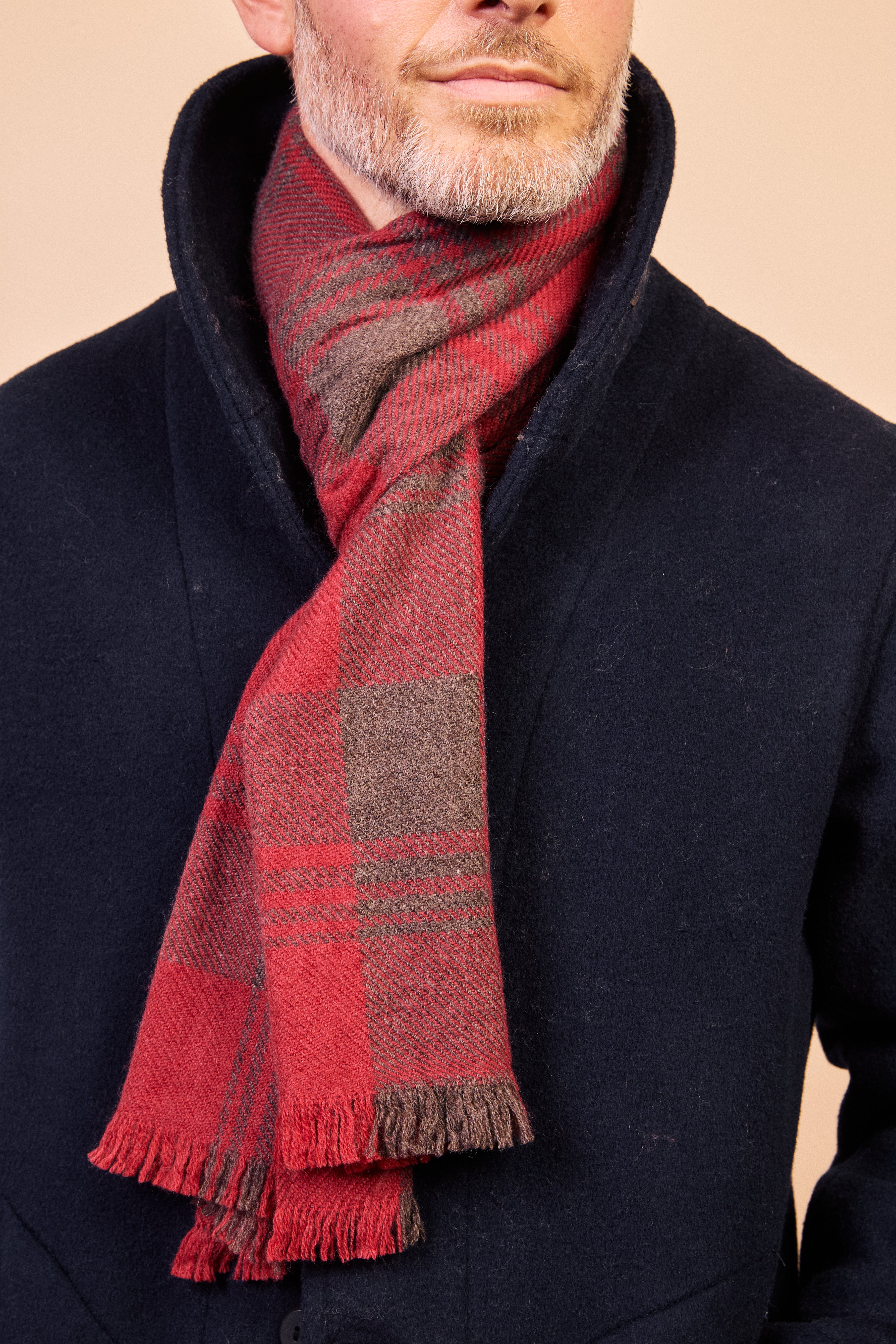 Cashmere & Merino Wool Scarf - Pink Tartan