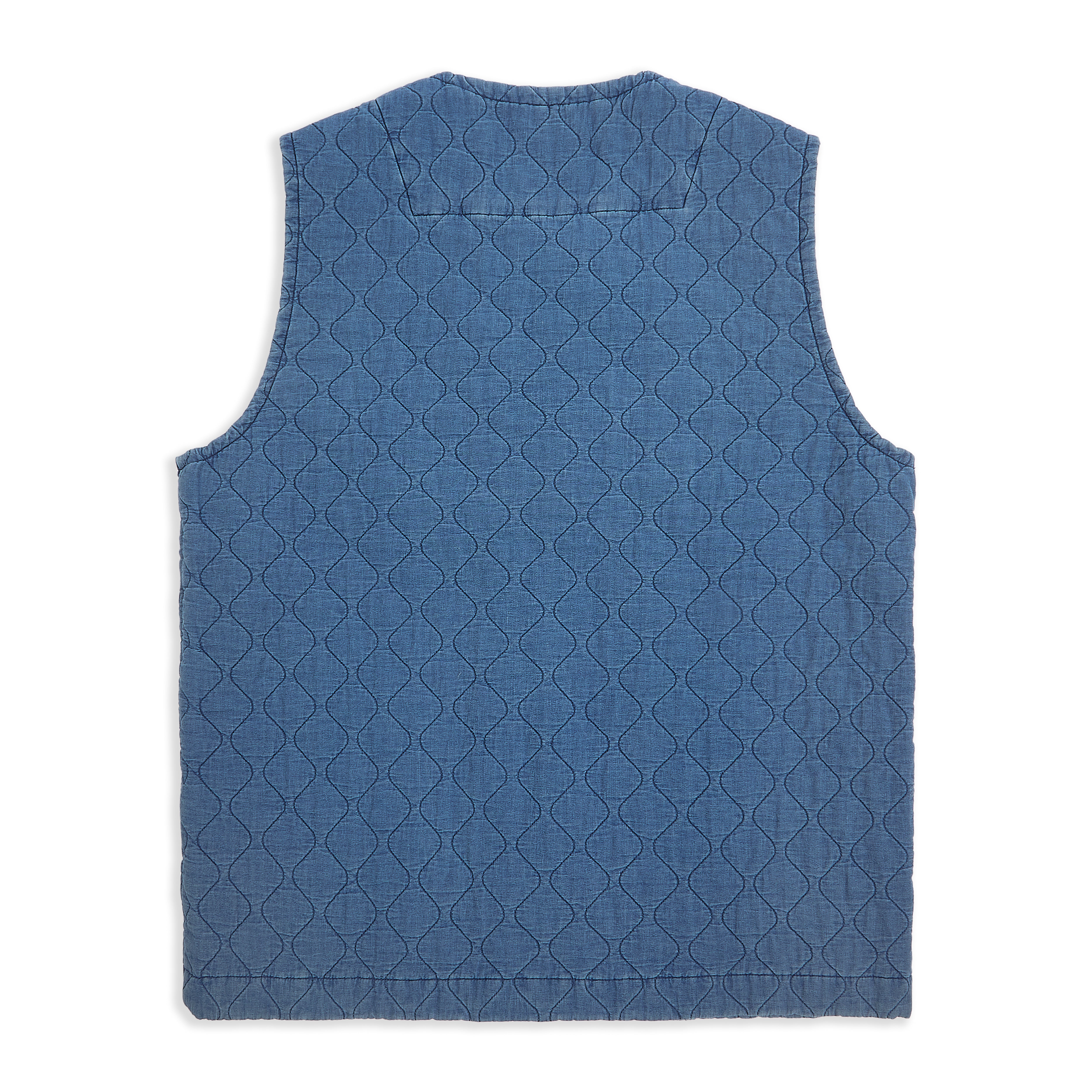 Quilted Cotton Kahn Gilet - Indigo