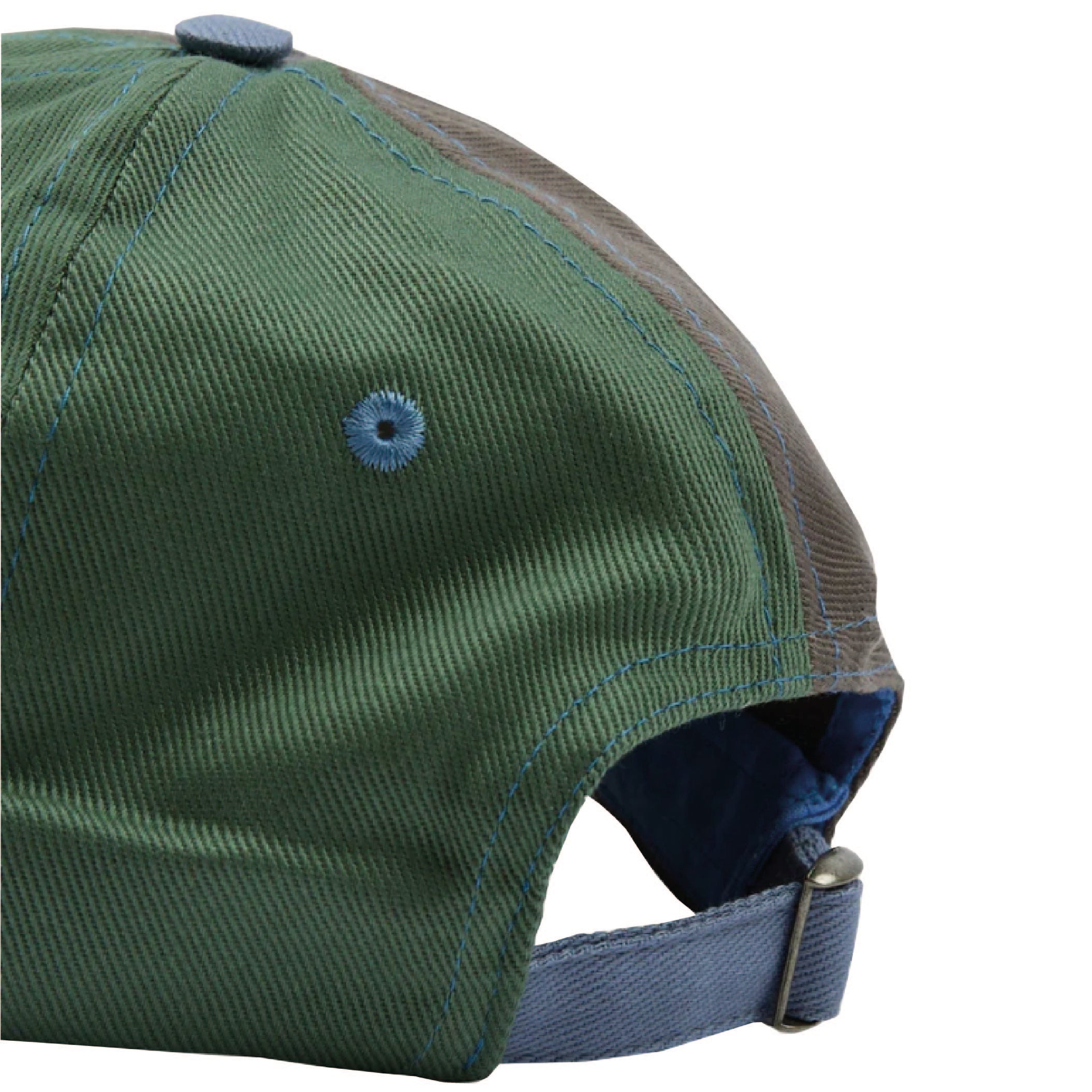 Chainstitch 'D' Cotton Twill Baseball Cap - Sand, Green and Blue
