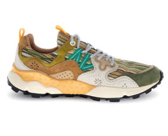 Flower Mountain Yamano 3 Suede/Cotton Military Brown-Cream side view