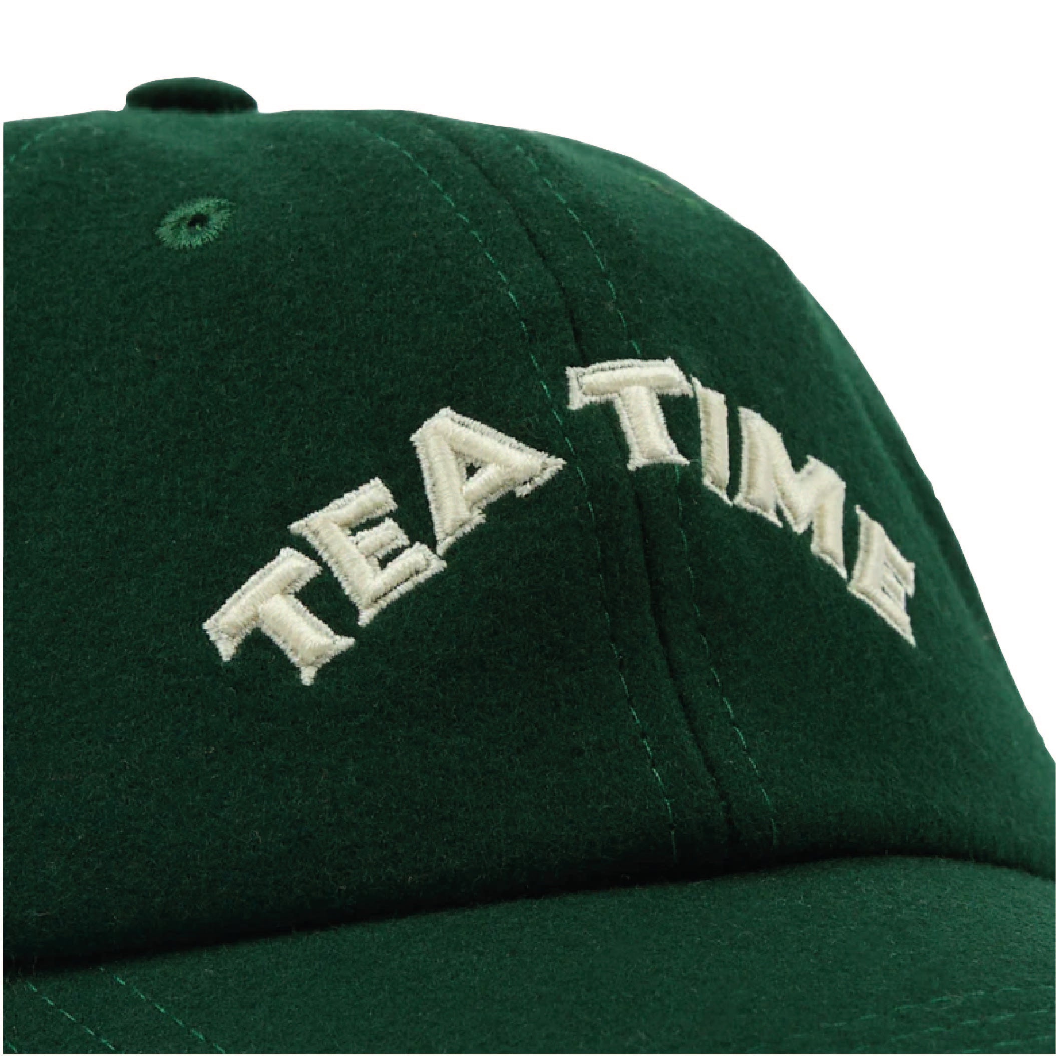 'Tea Time' Wool Baseball Cap - Forest Green