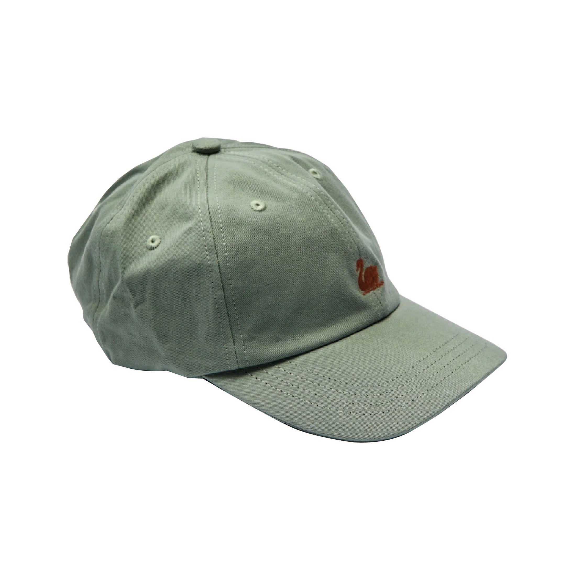 Swan Logo Cotton Twill Cap - Light Army/Nut