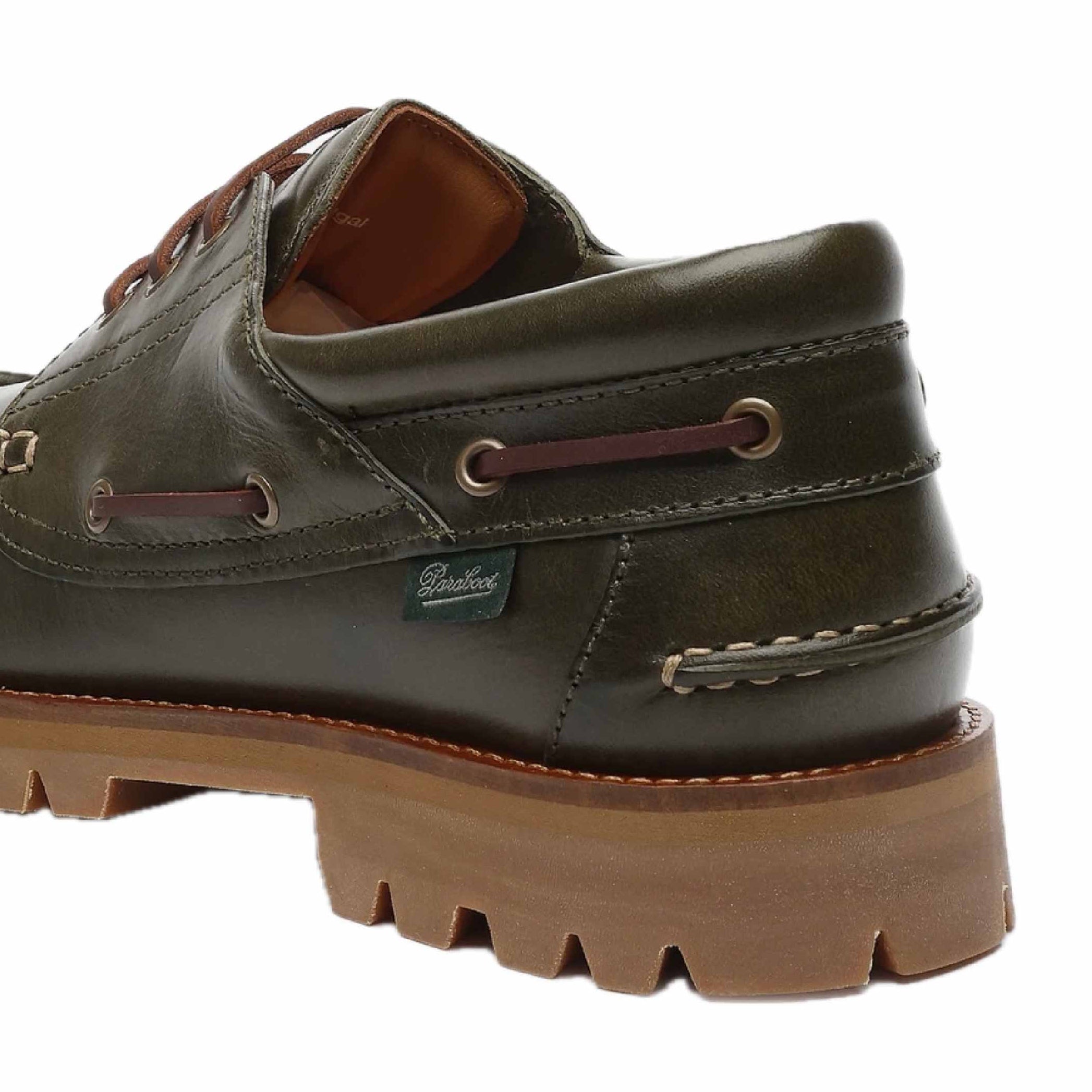 Upper cowhide leather of Paraboot Briac - Lisse Vert.