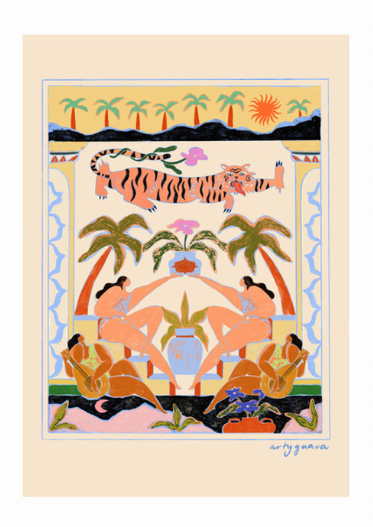 Tropical Serenade print on premium acid-free paper, showcasing vibrant colours and giclée quality.