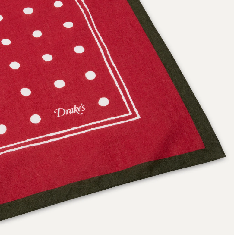 Red Polka Dot Print Bandana