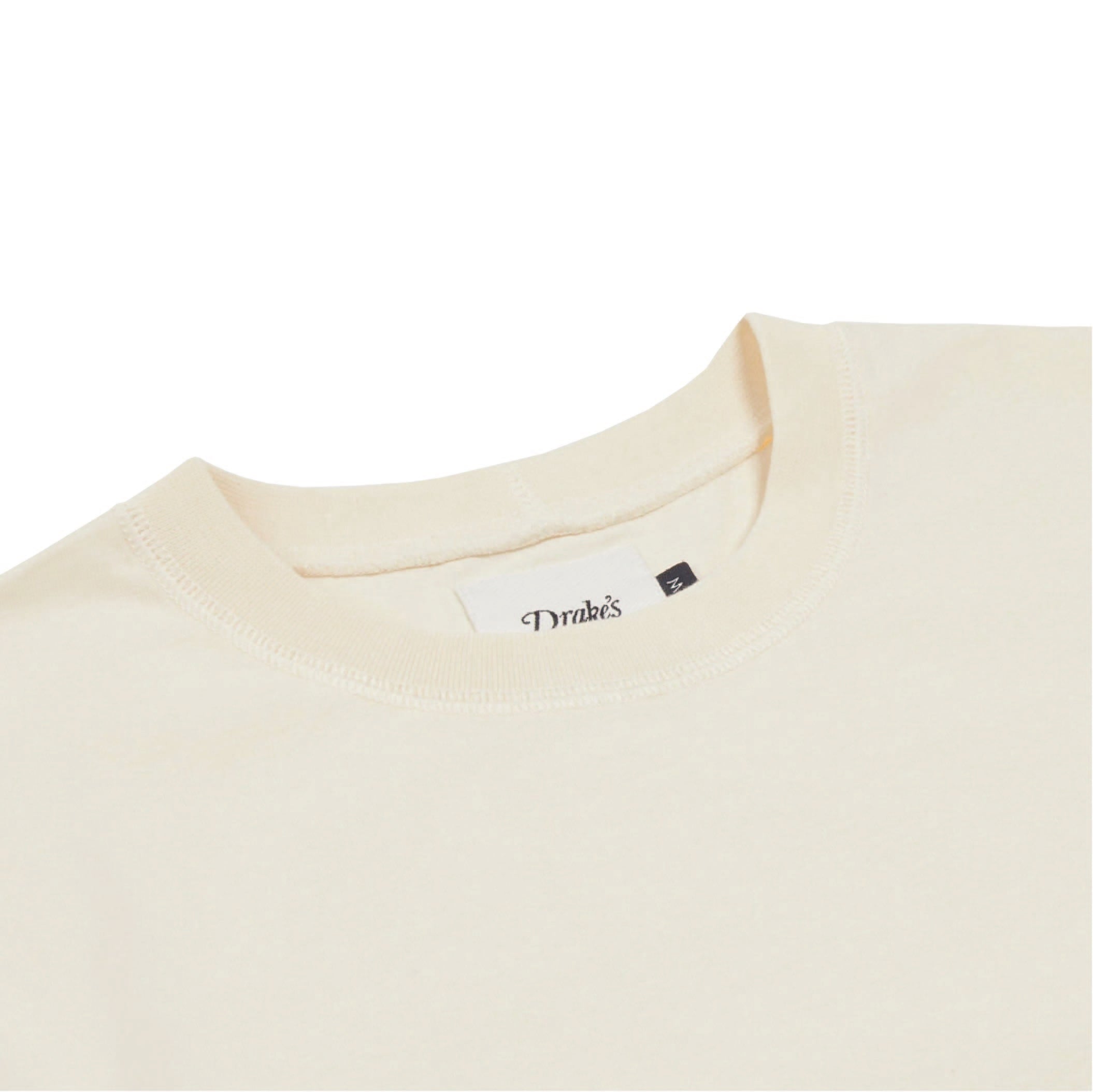 Drake's Short Sleeve Hiking T-Shirt in Antique White — back view