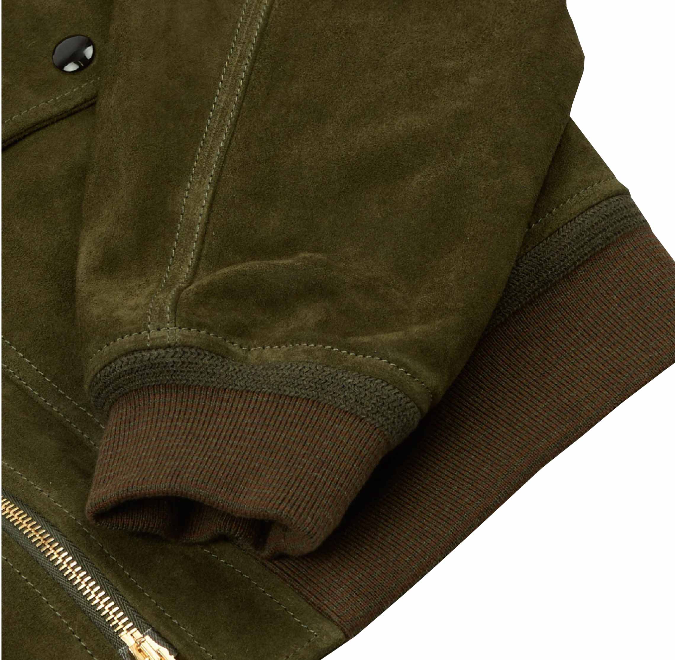 Green Heavyweight Suede A-2 Bomber Jacket