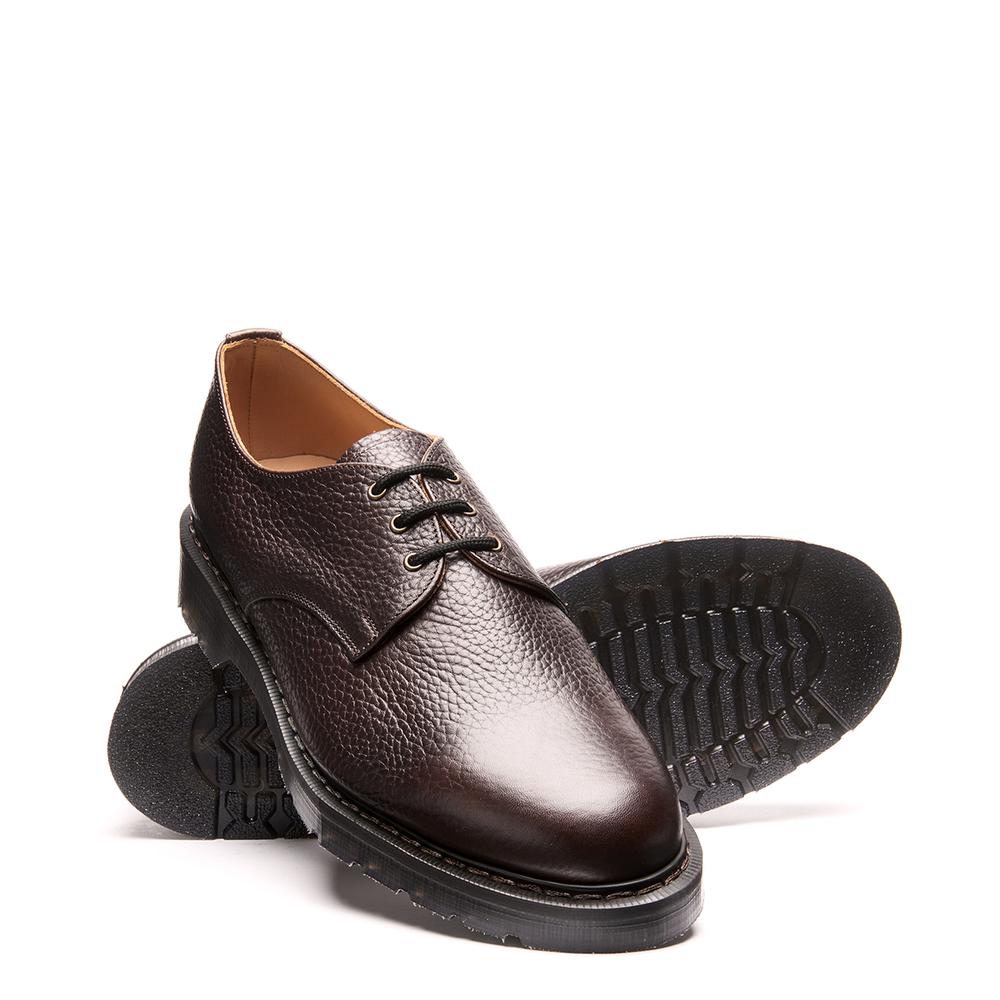 Solovair Gibson Shoe - Dark Brown Softy Grain - Burrows and Hare