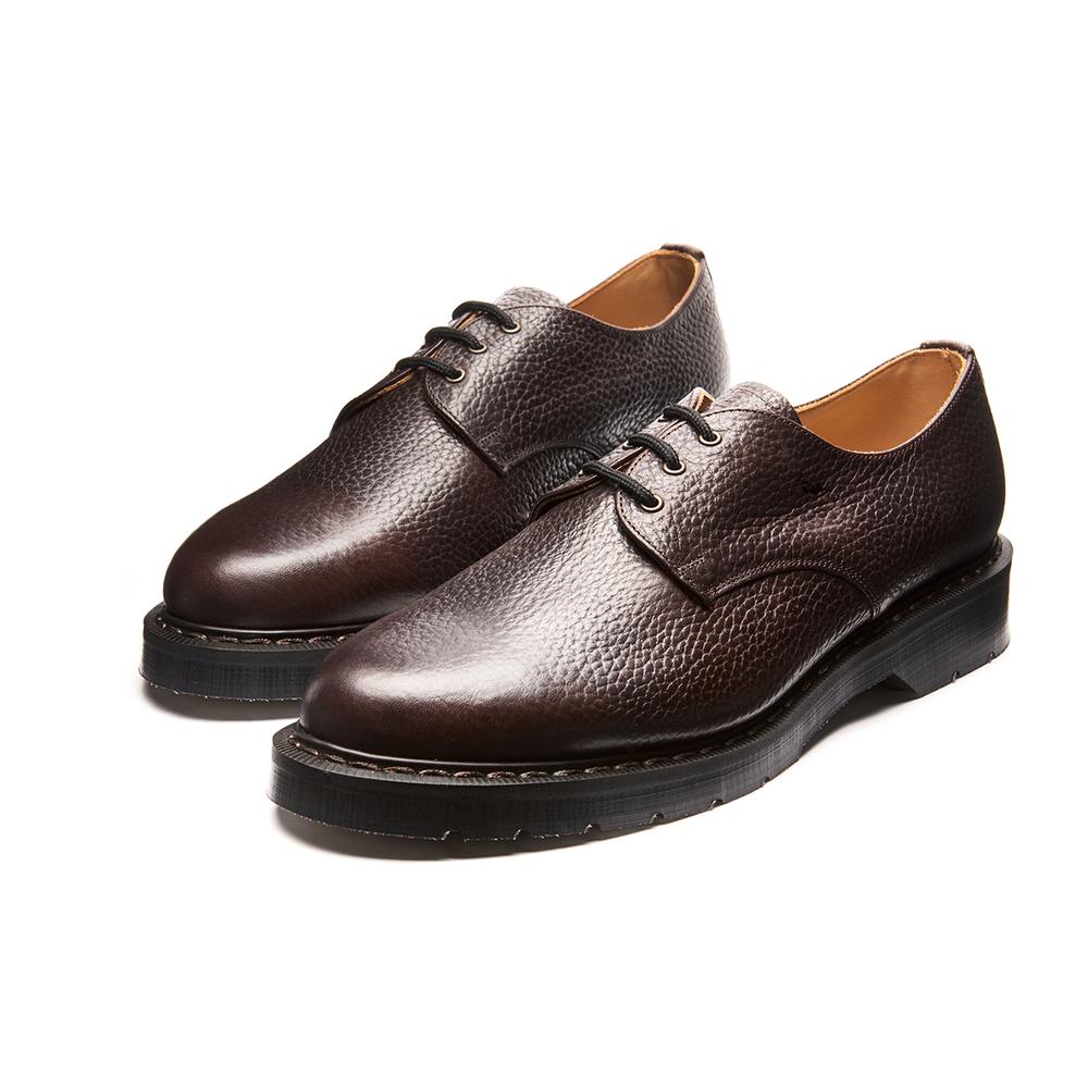 Solovair Gibson Shoe - Dark Brown Softy Grain - Burrows and Hare