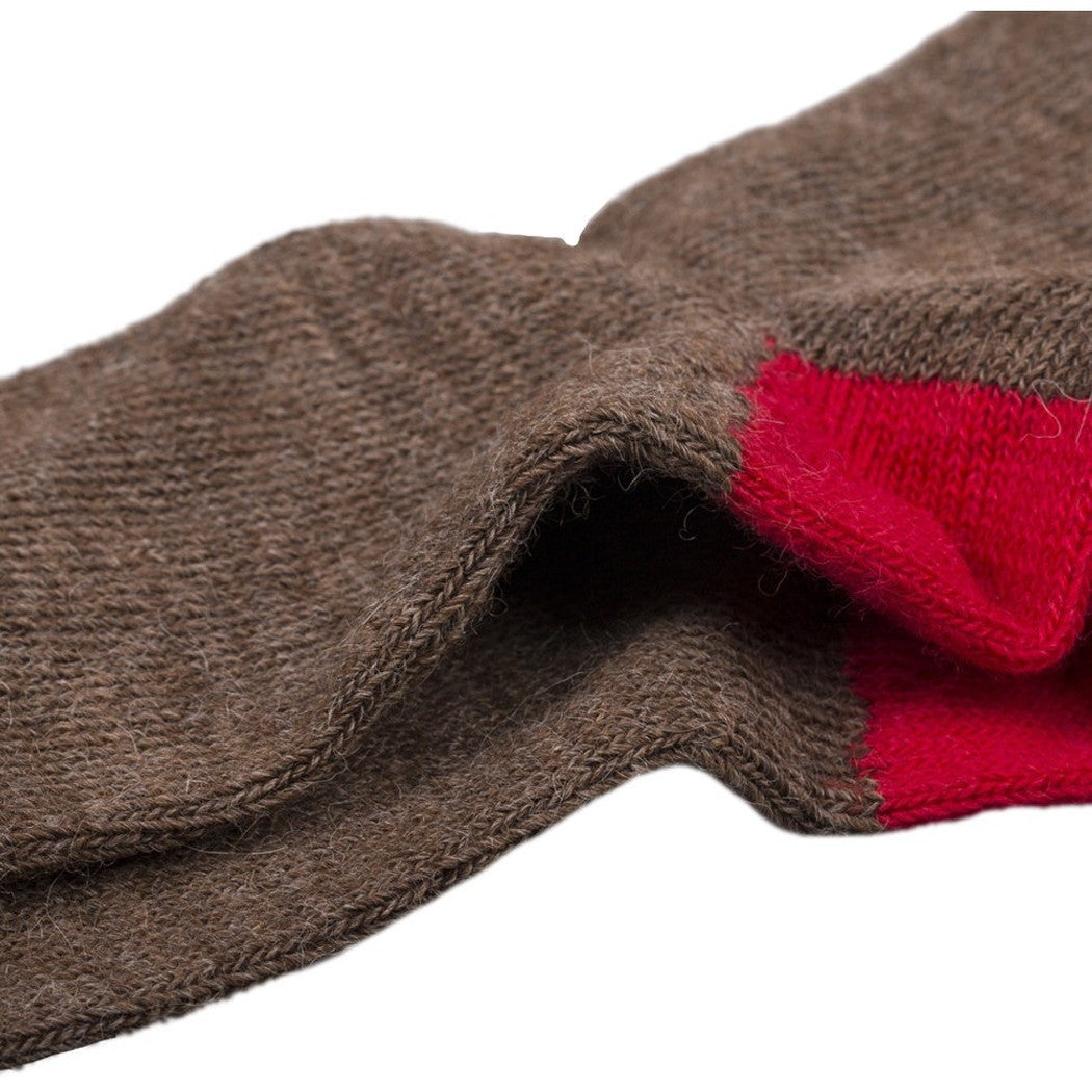 Burrows & Hare Alpaca Socks - Brown and Red