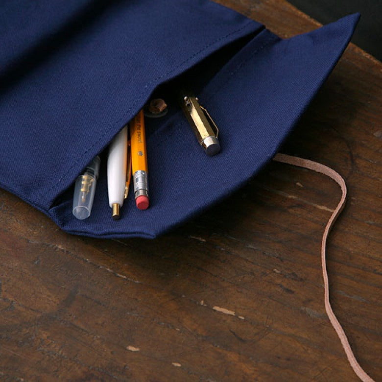 Hightide Field Roll Pencil Case - Navy - Burrows and Hare