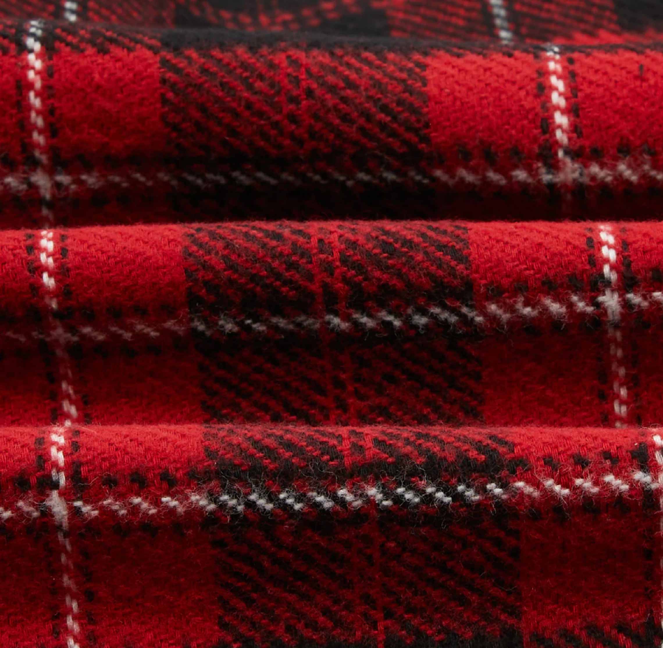 Red Check Cotton Two-Pocket Work Shirt