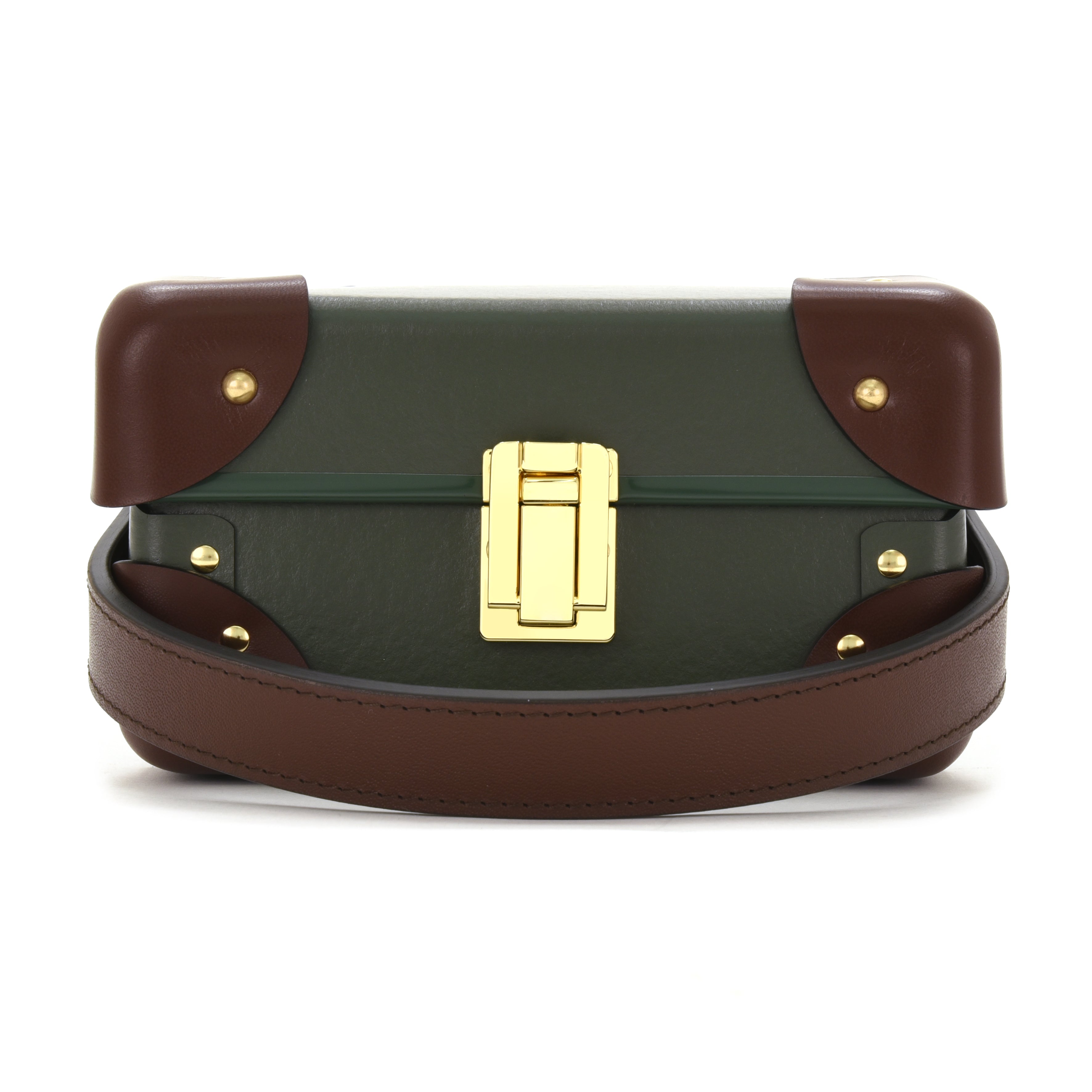 Centenary 3-Slot Watch Case - Green/Brown