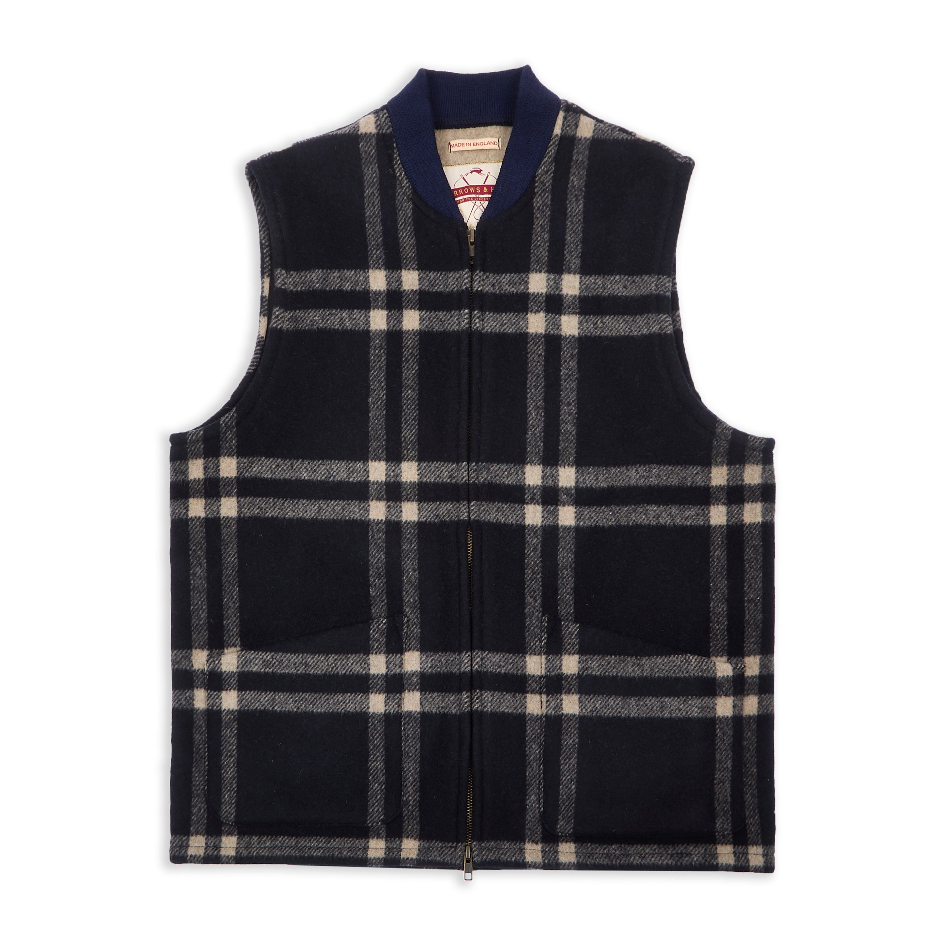 Wool Gilet - Navy Check