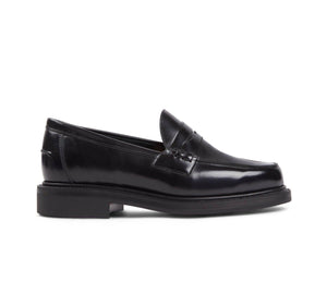 Sanders Aldwych Buttseam Penny Loafer - Black Leather