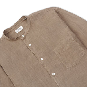 Hartford Premium Pat Grandad Shirt - Brown