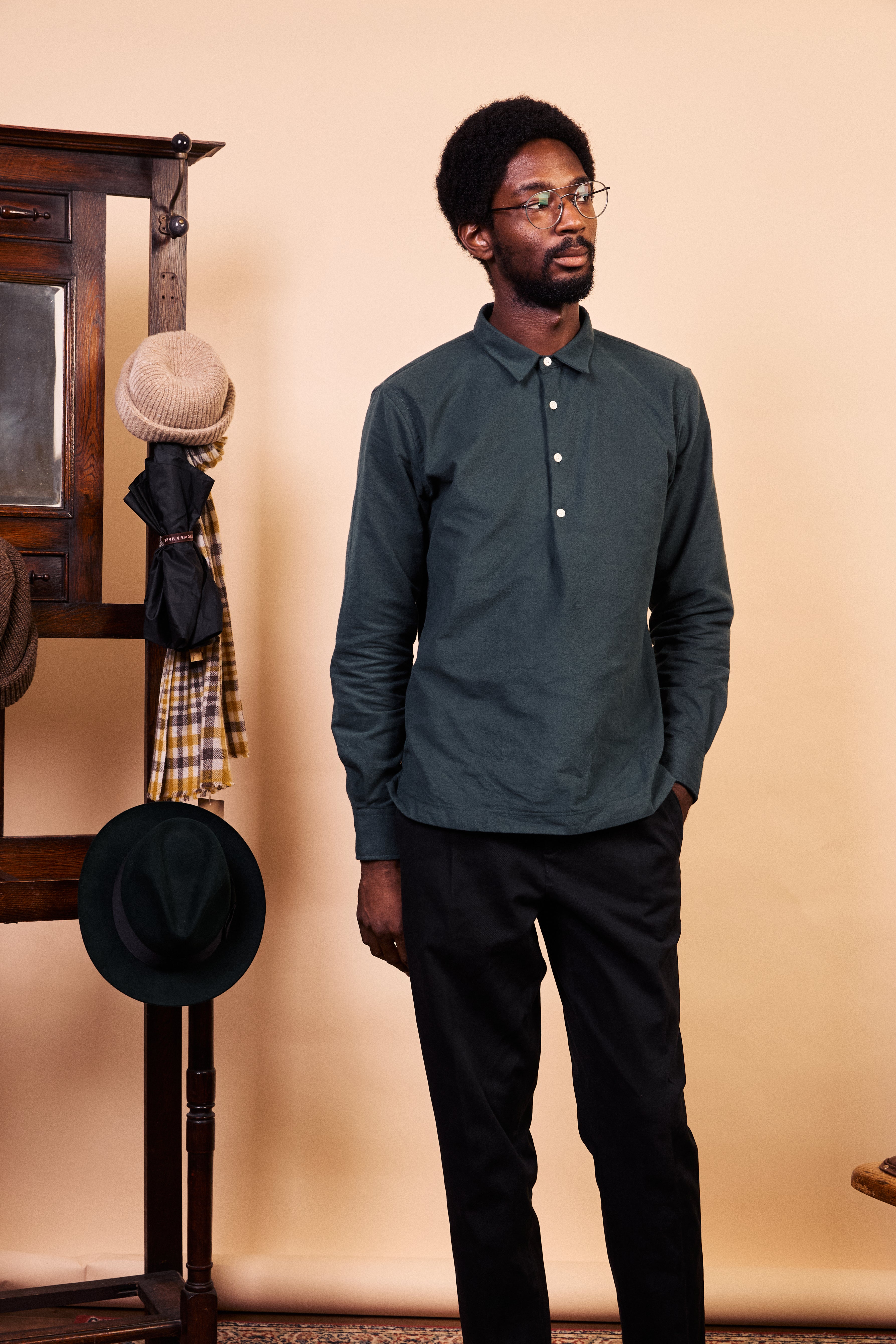 Cotton Pop Over Shirt - Green Flannel