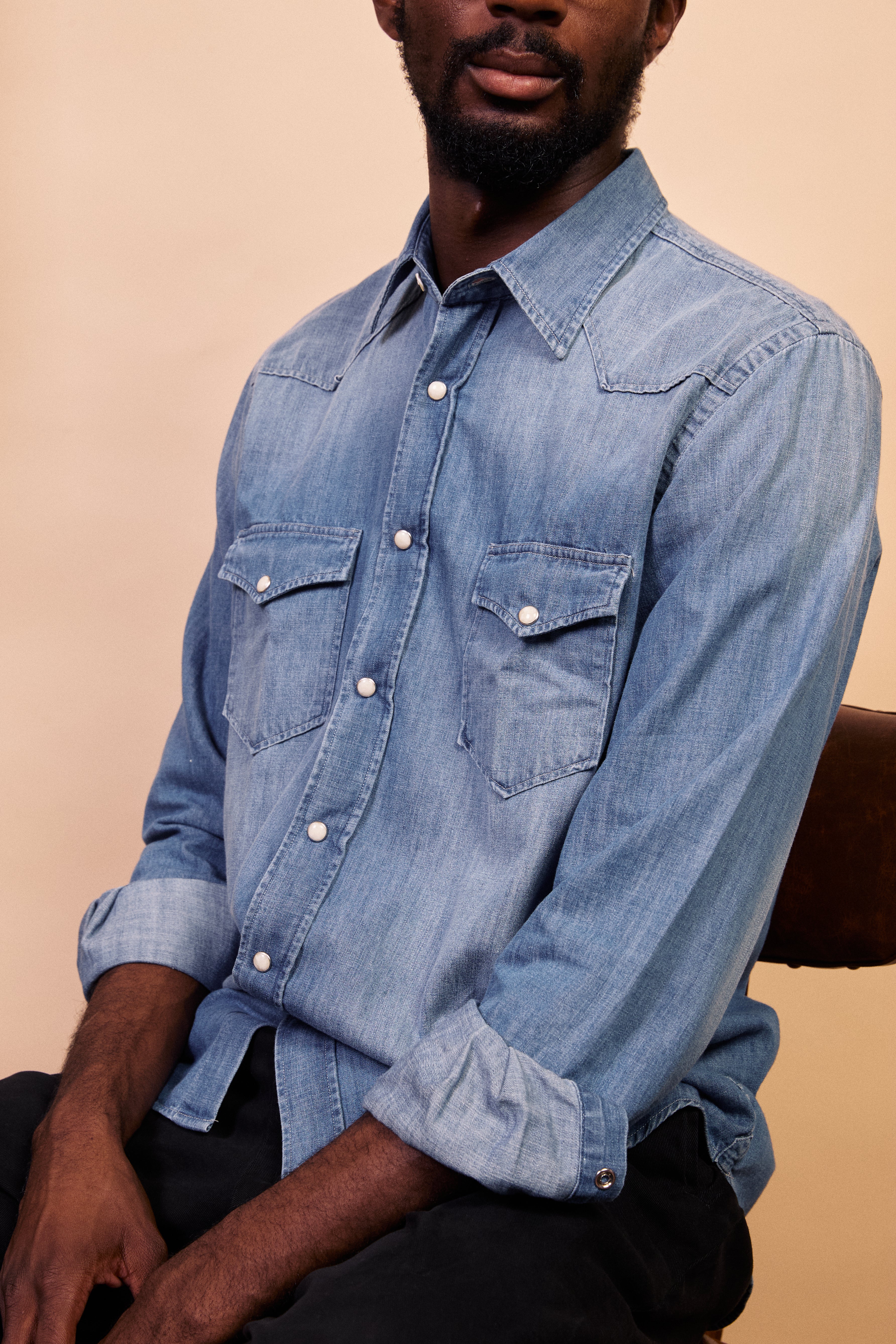 Phoenix Western Shirt - Washed Indigo