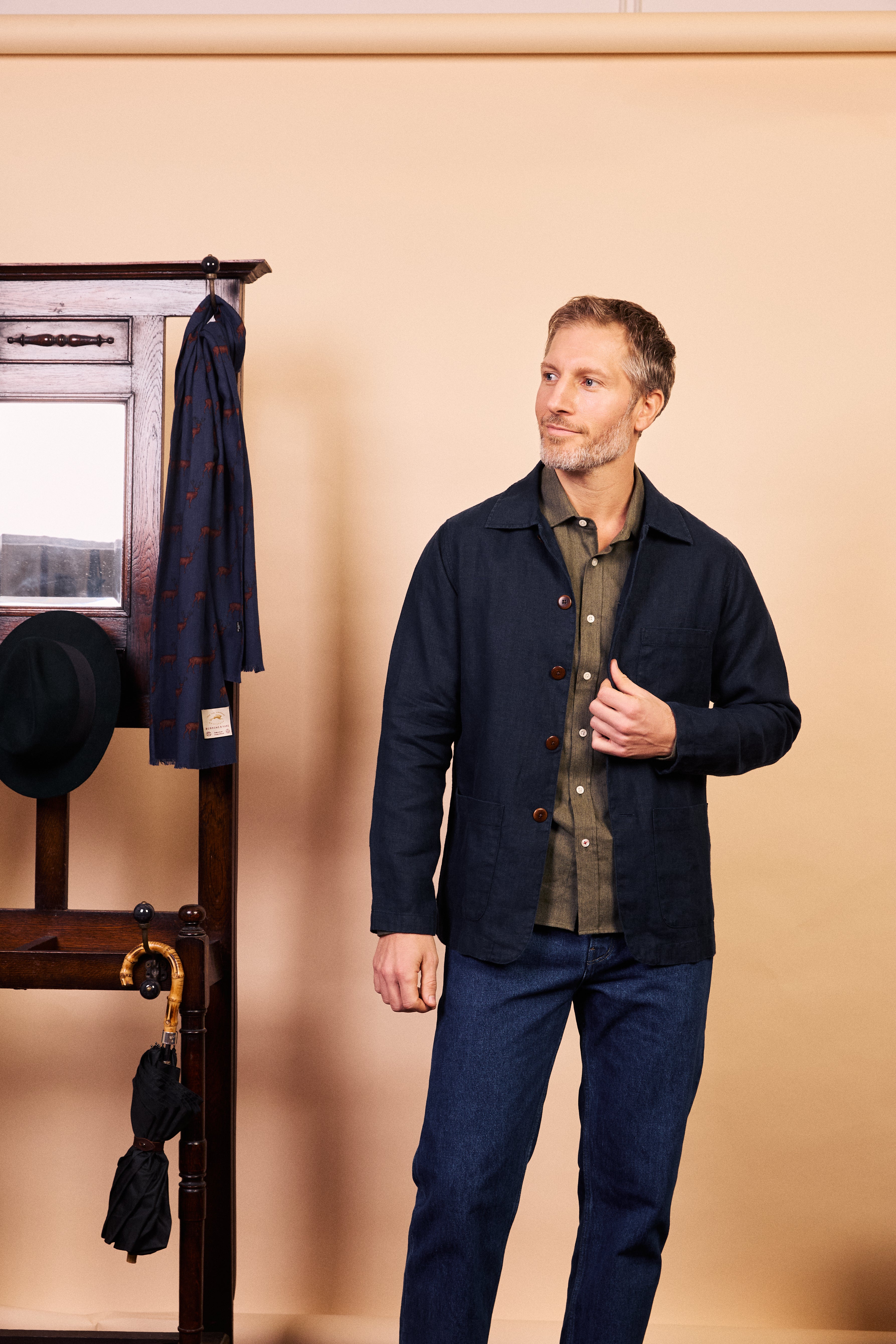 Linen Iffley Jacket - Navy