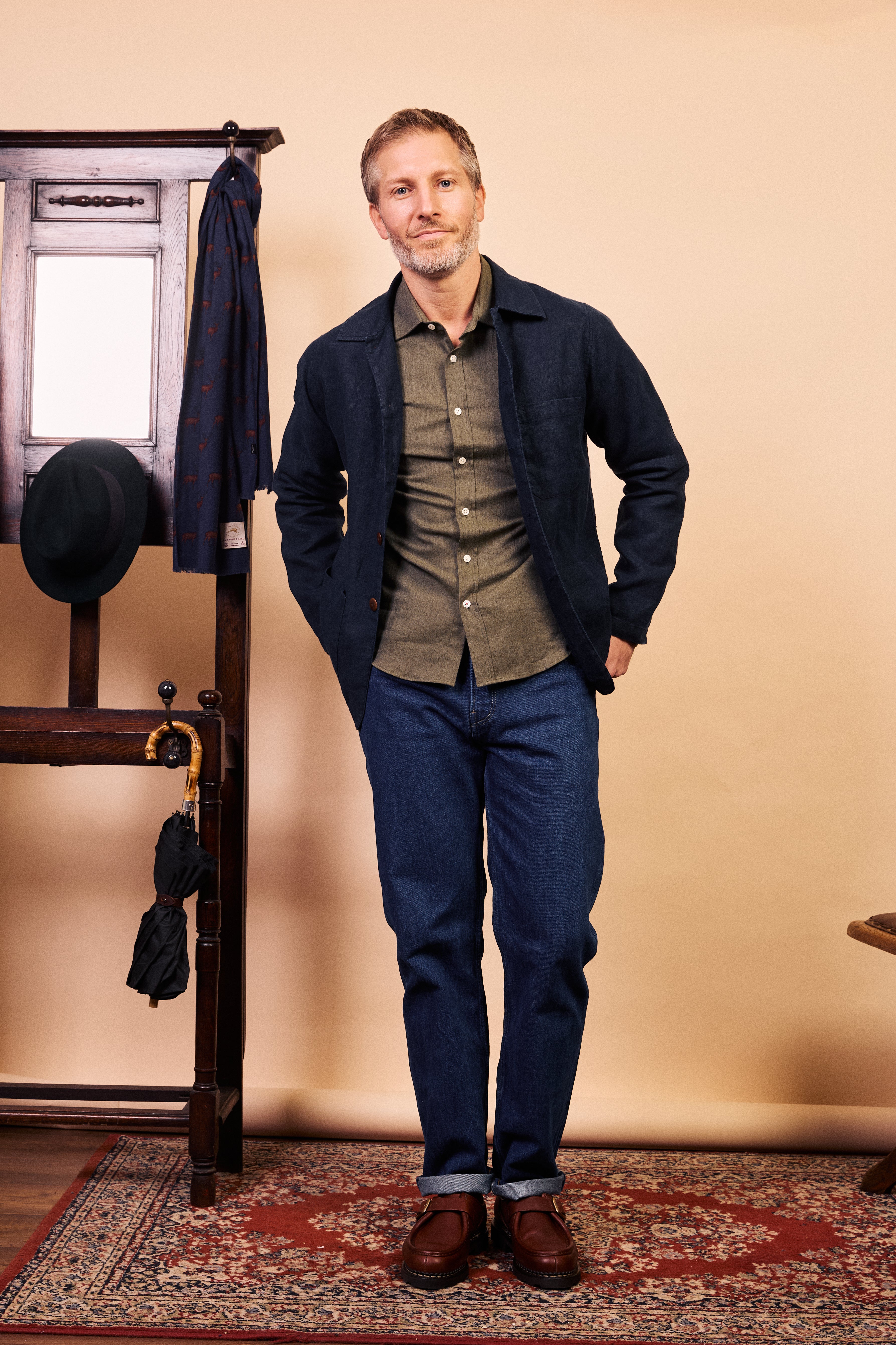 Linen Iffley Jacket - Navy