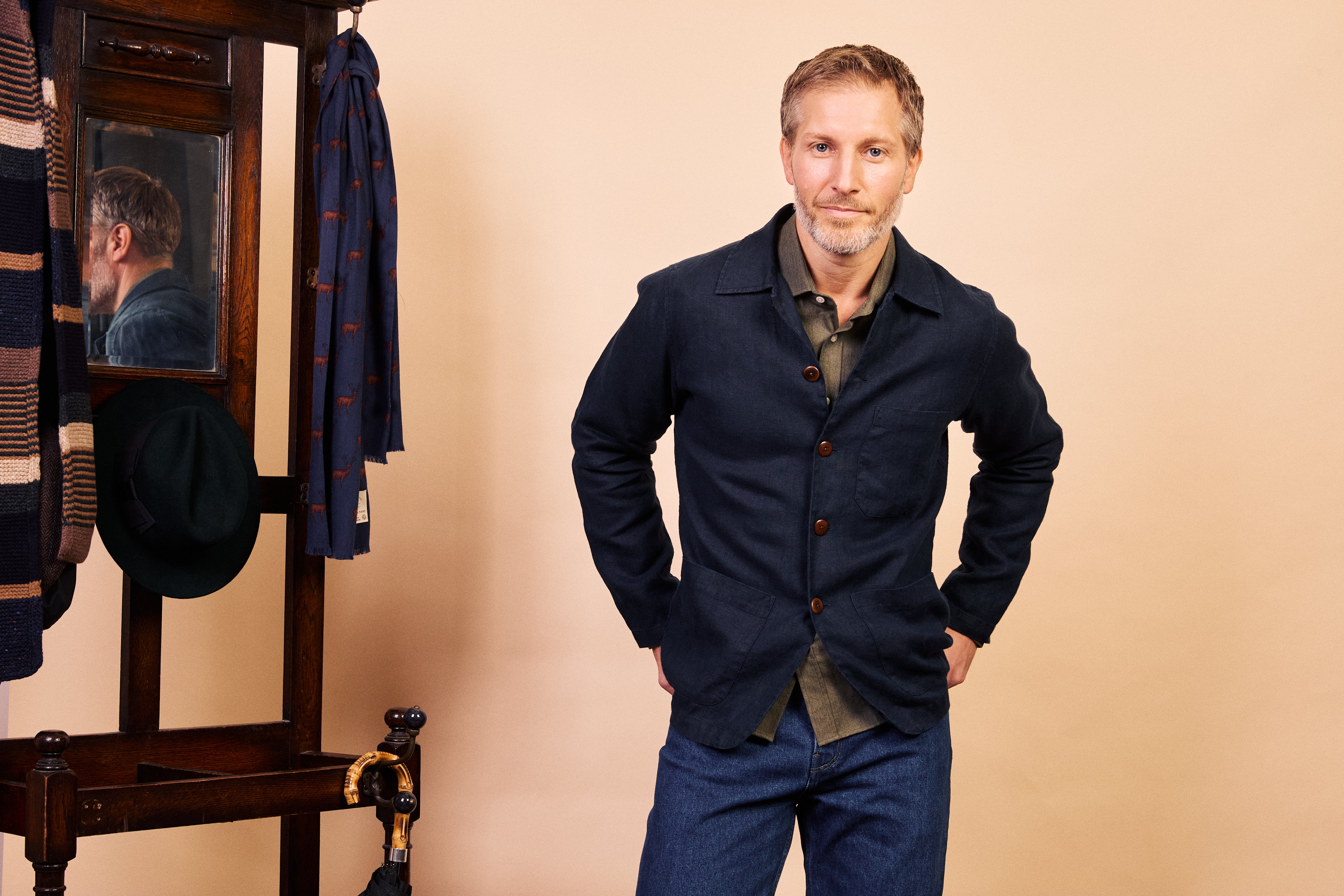 Linen Iffley Jacket - Navy