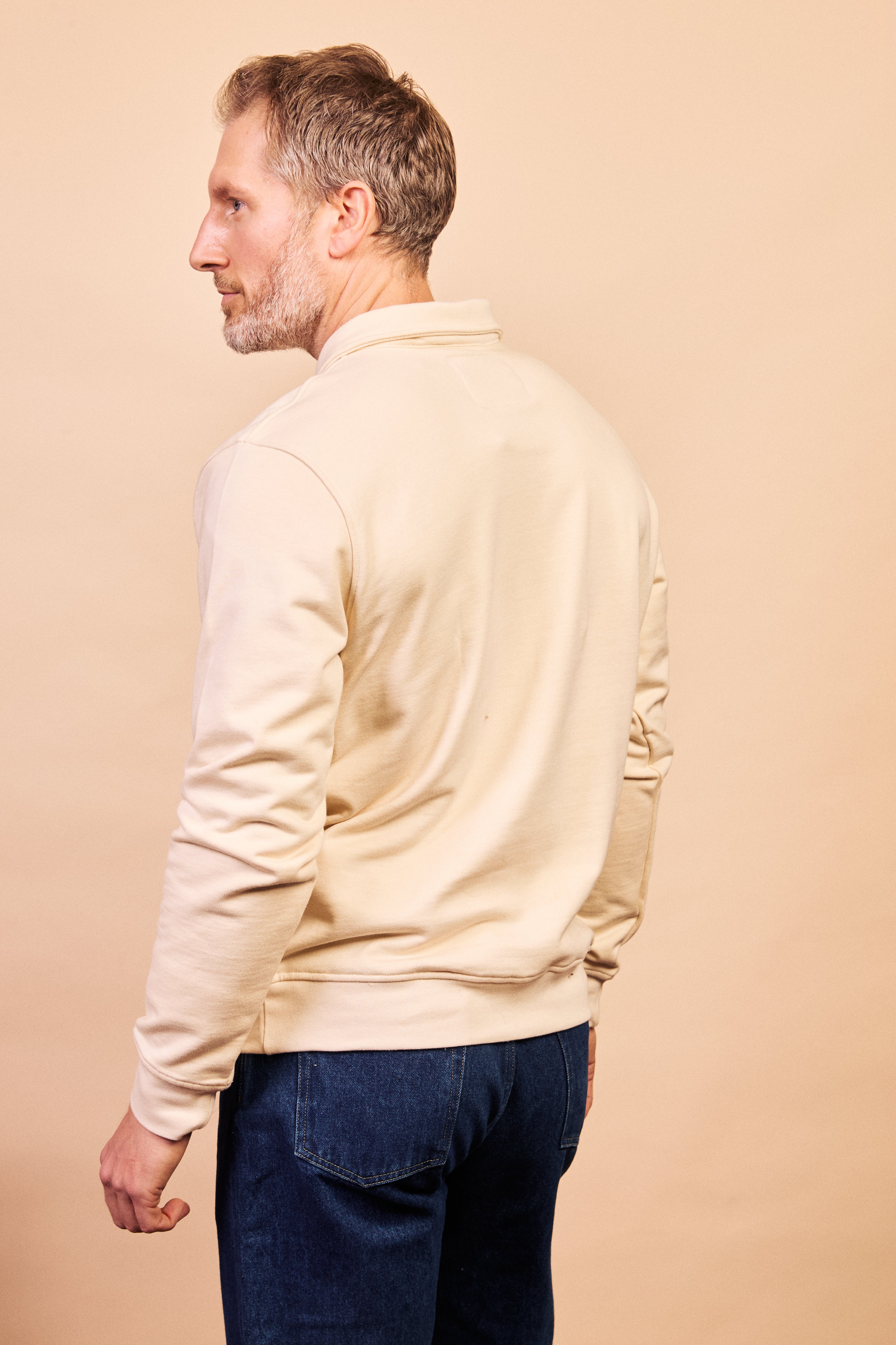 Quarter Zip Sweatshirt - Ecru