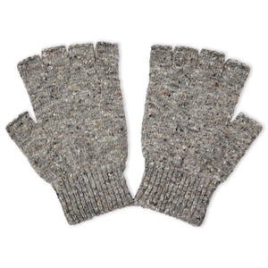 Burrows & Hare Donegal Fingerless Gloves - Grey