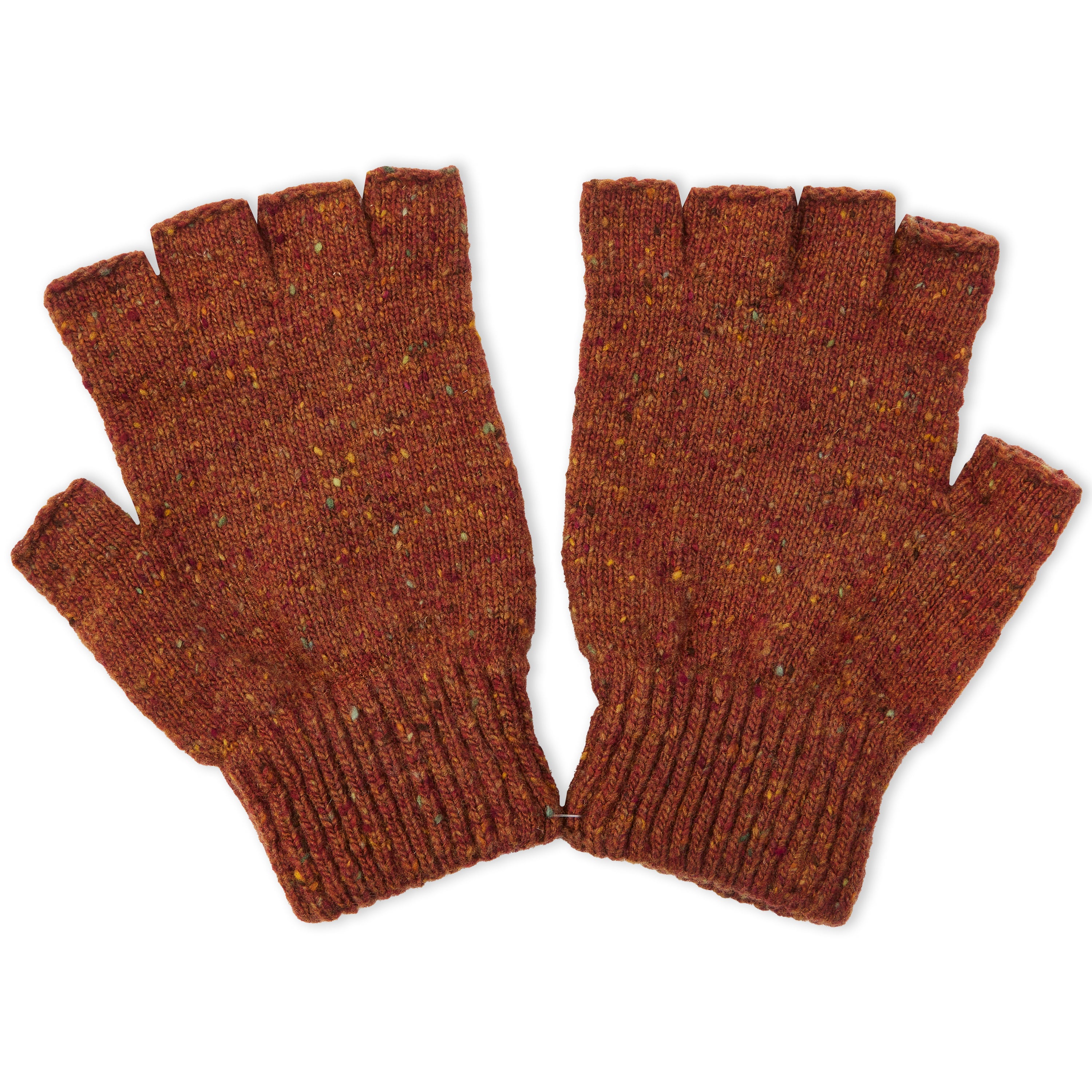 Burrows & Hare Donegal Fingerless Gloves - Rust