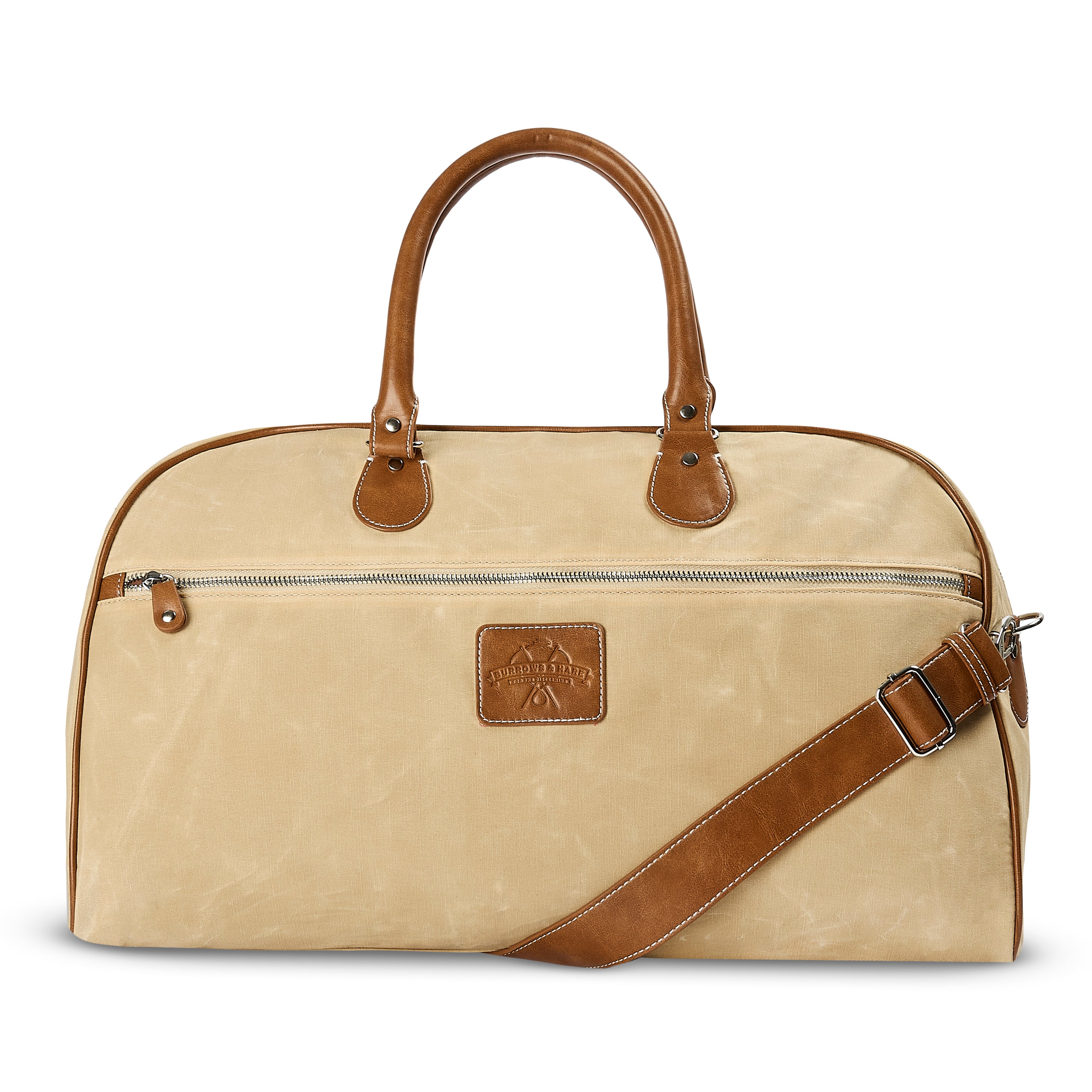 Waxed Cotton Canvas Duffle Bag - Natural