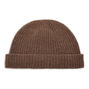 Burrows & Hare Lambswool Beanie Hat - Tobacco