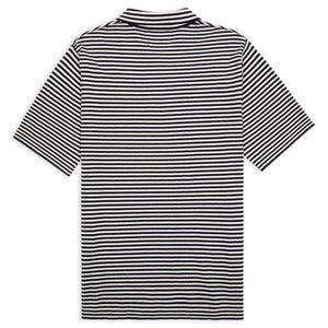Burrows & Hare Cashmere Short Sleeve Polo - Stripe Navy