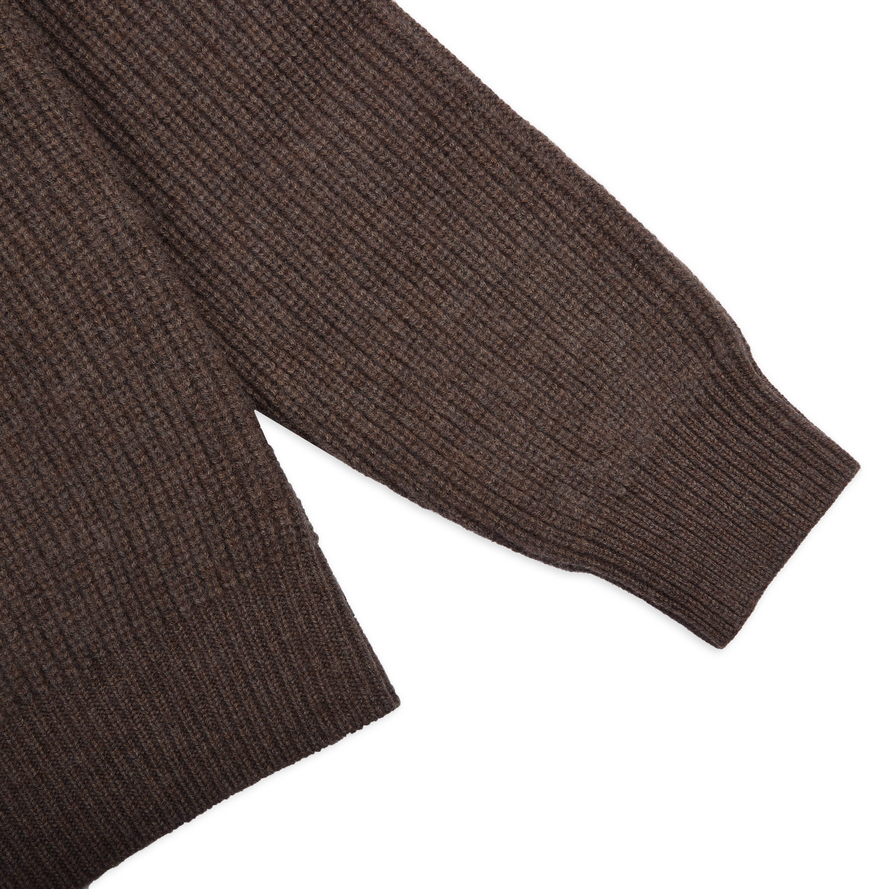 Ribbed Crewneck Jumper - Brown