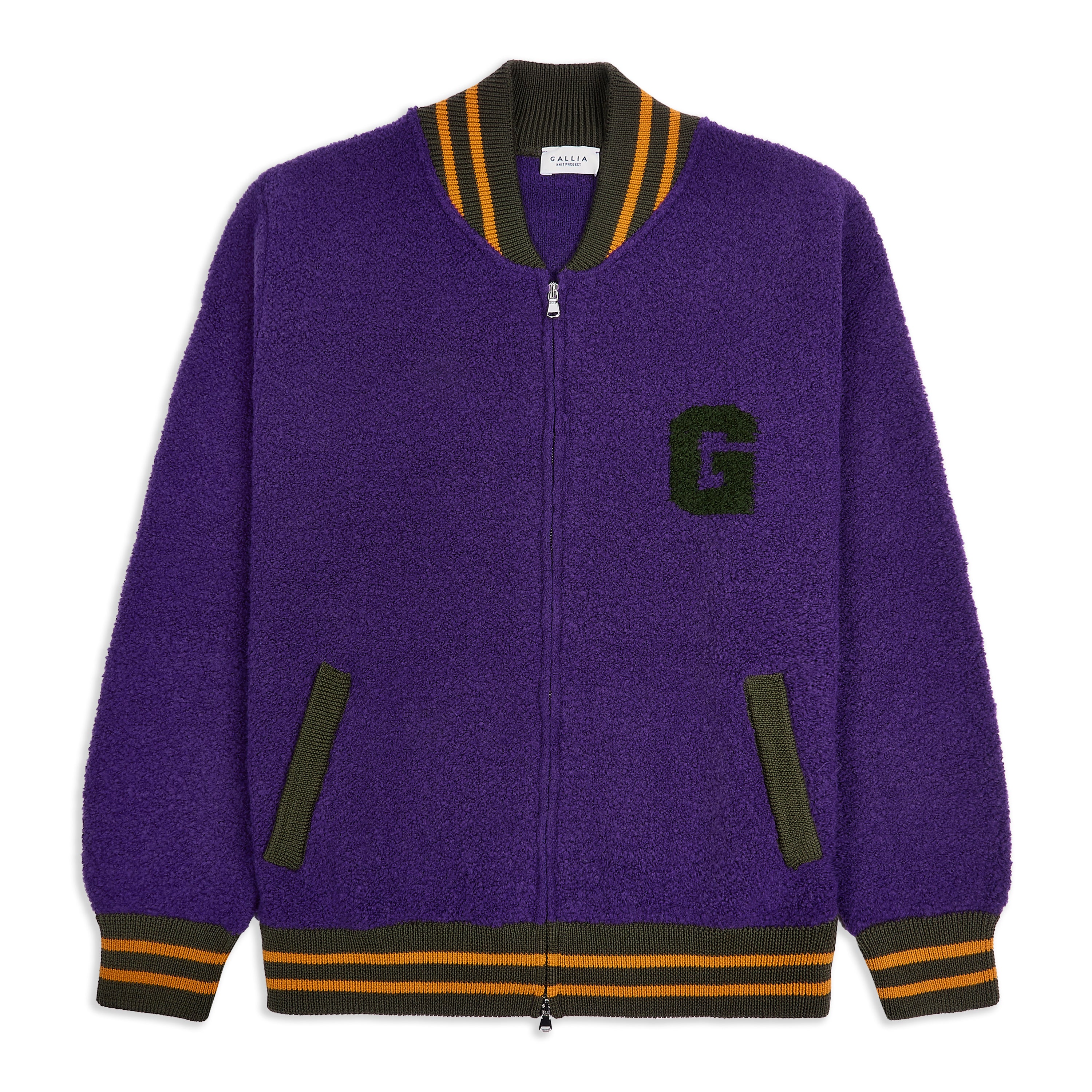 Gallia Lawson Varsity Cardigan Purple/Yellow