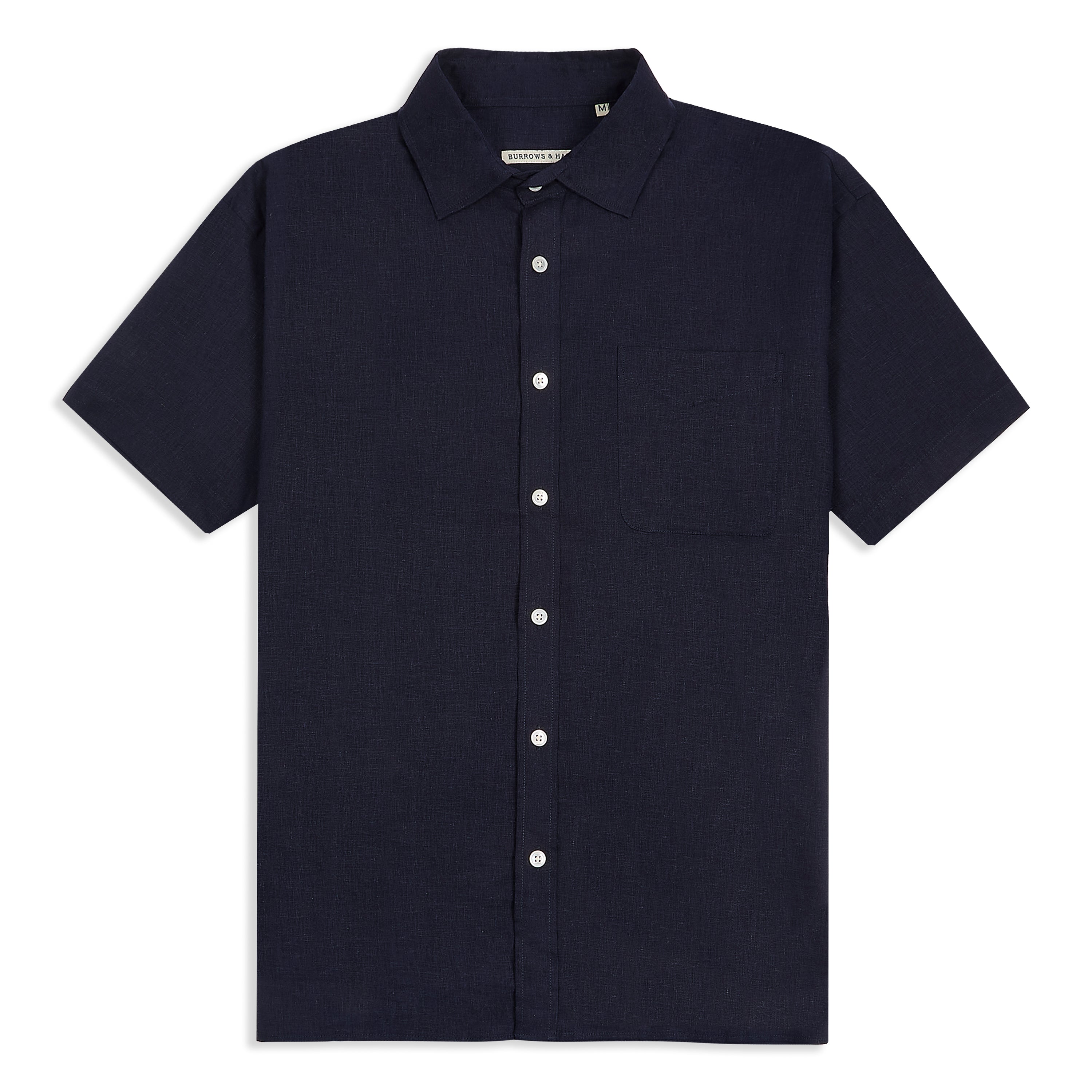 Burrows & Hare Short Sleeve Linen - Navy