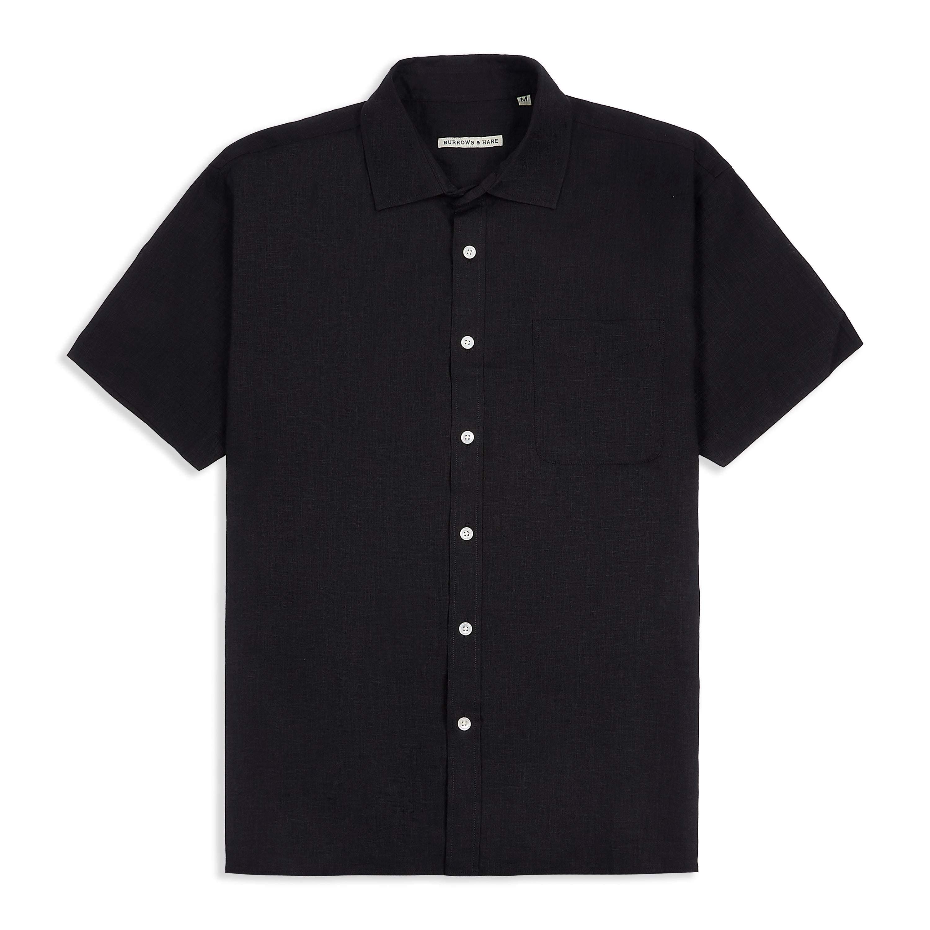 Burrows & Hare Short Sleeve Linen -Black