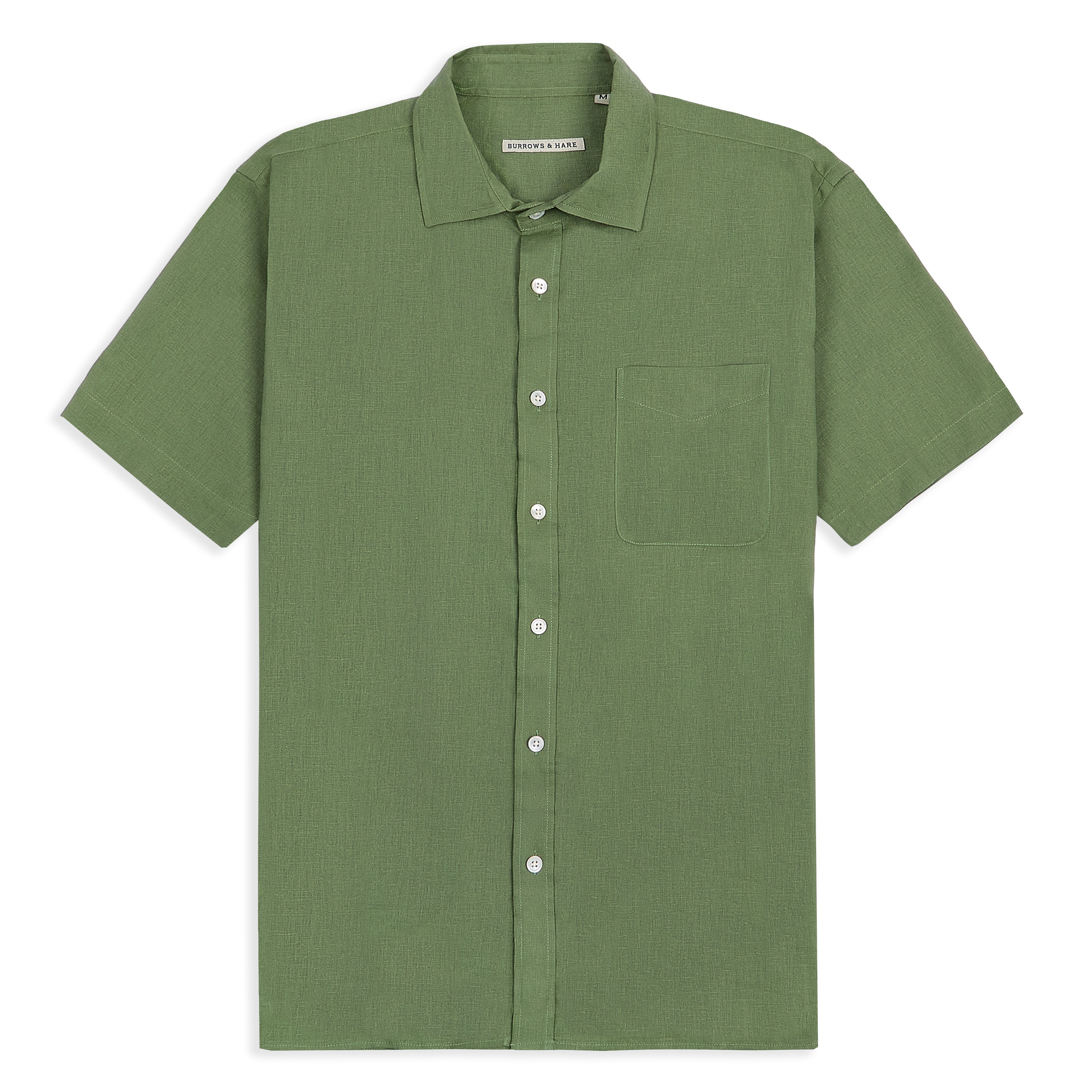 Burrows & Hare Short Sleeve Linen -Olive