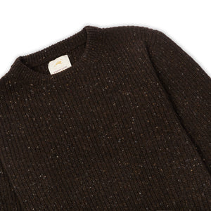 Burrows & Hare Ribbed Donegal Jumper - Brown