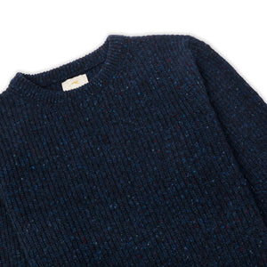 Burrows & Hare Ribbed Donegal Jumper - Navy