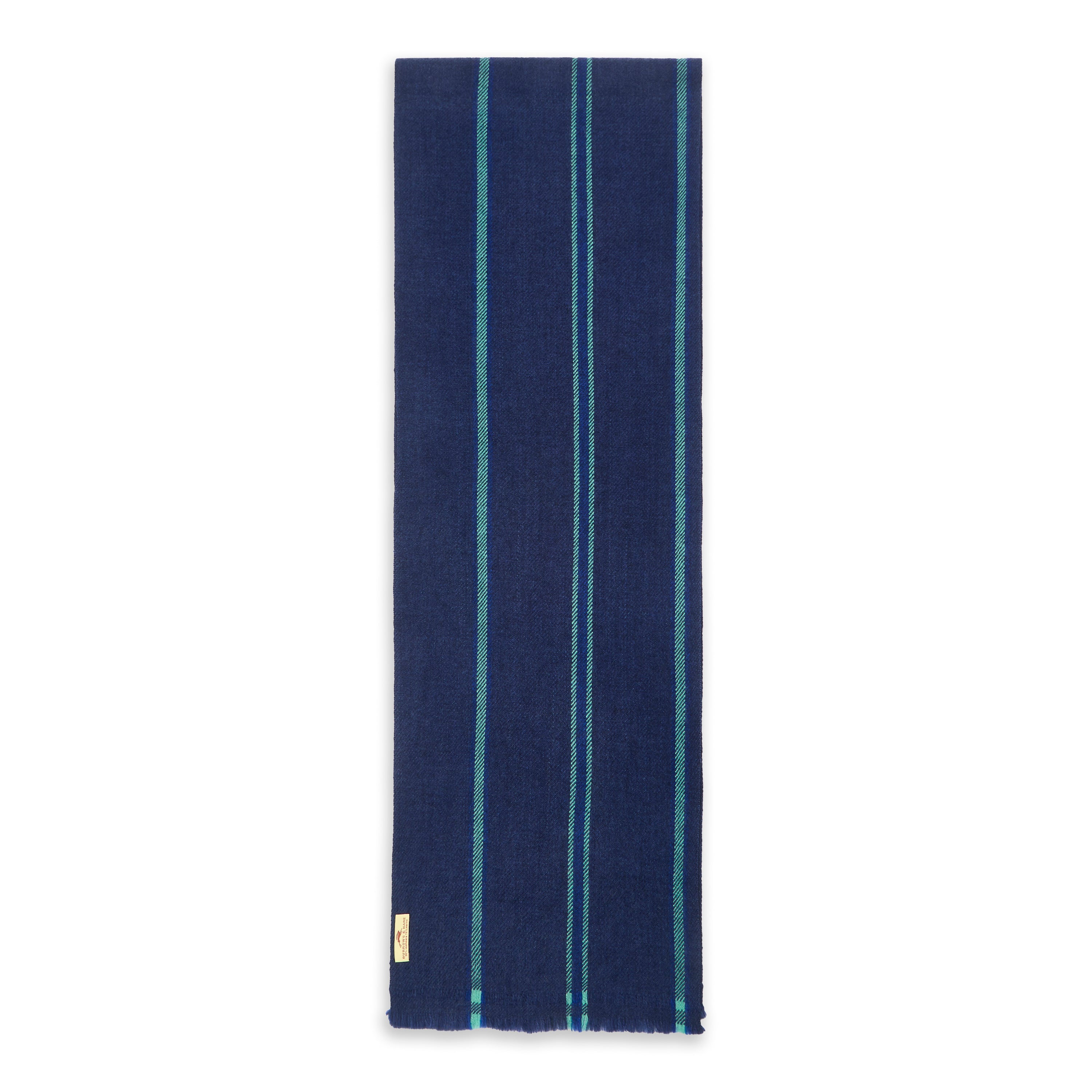 Merino Wool Scarf - Blue Stripe