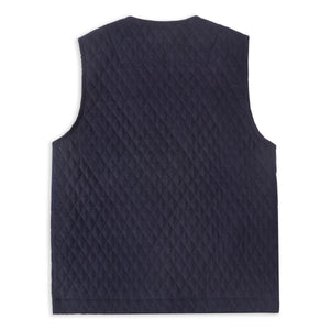 Burrows & Hare Quilted Cotton Kahn Gilet - Navy
