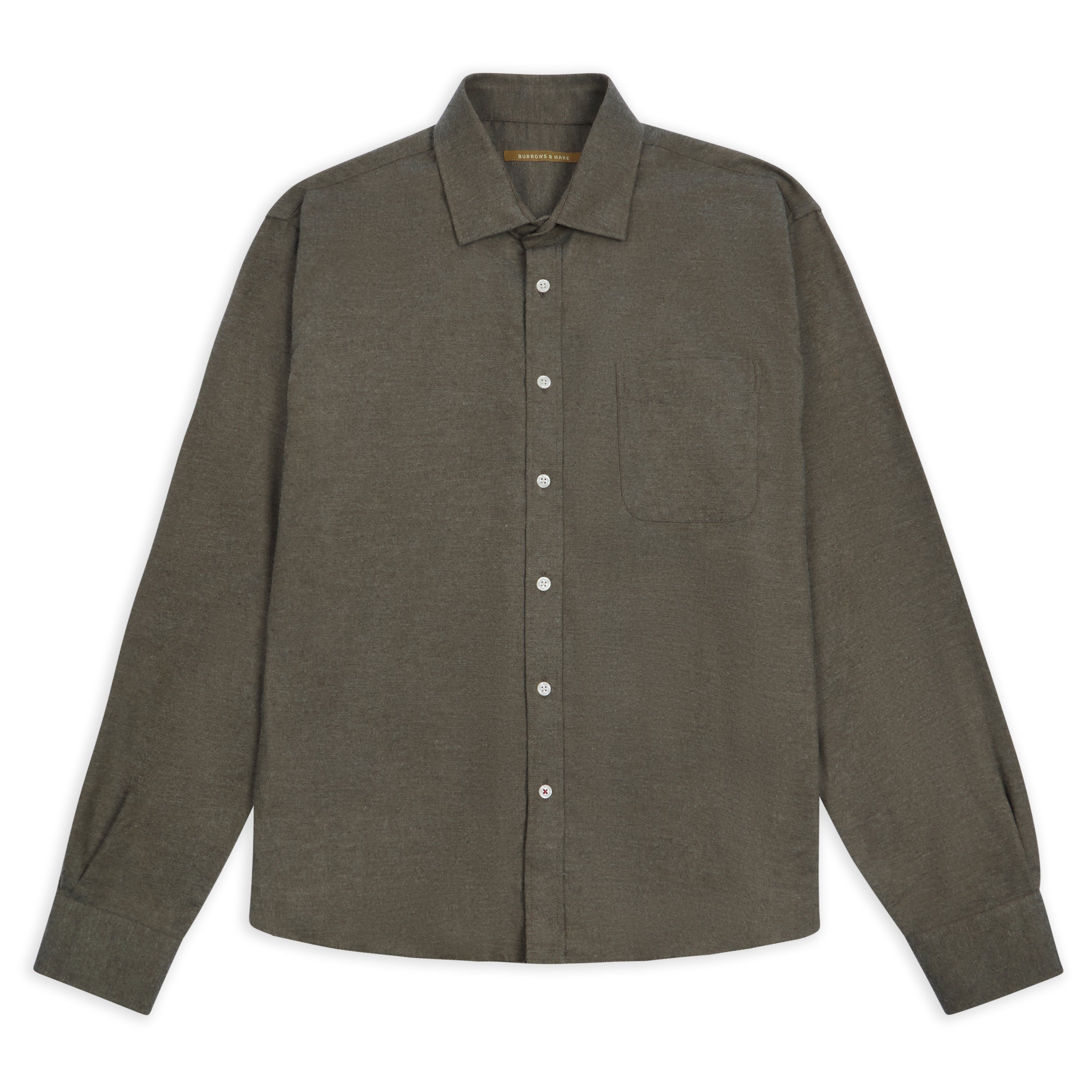 Classic Cotton & Cashmere Shirt - Marl Olive