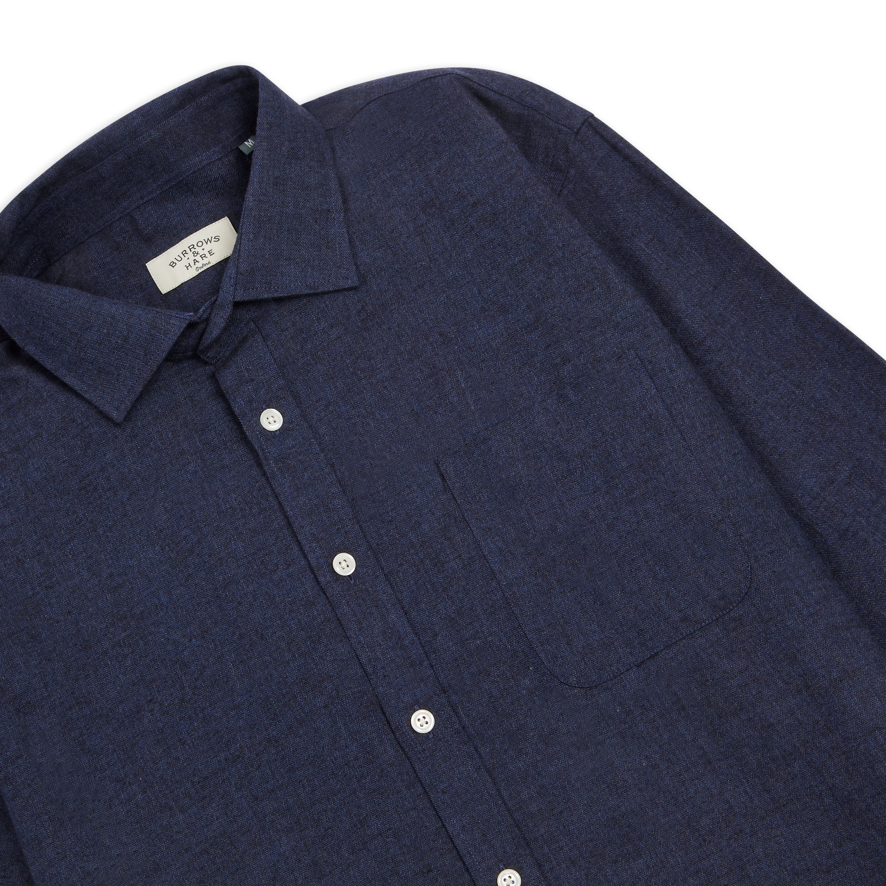 Shirt - Navy Herringbone