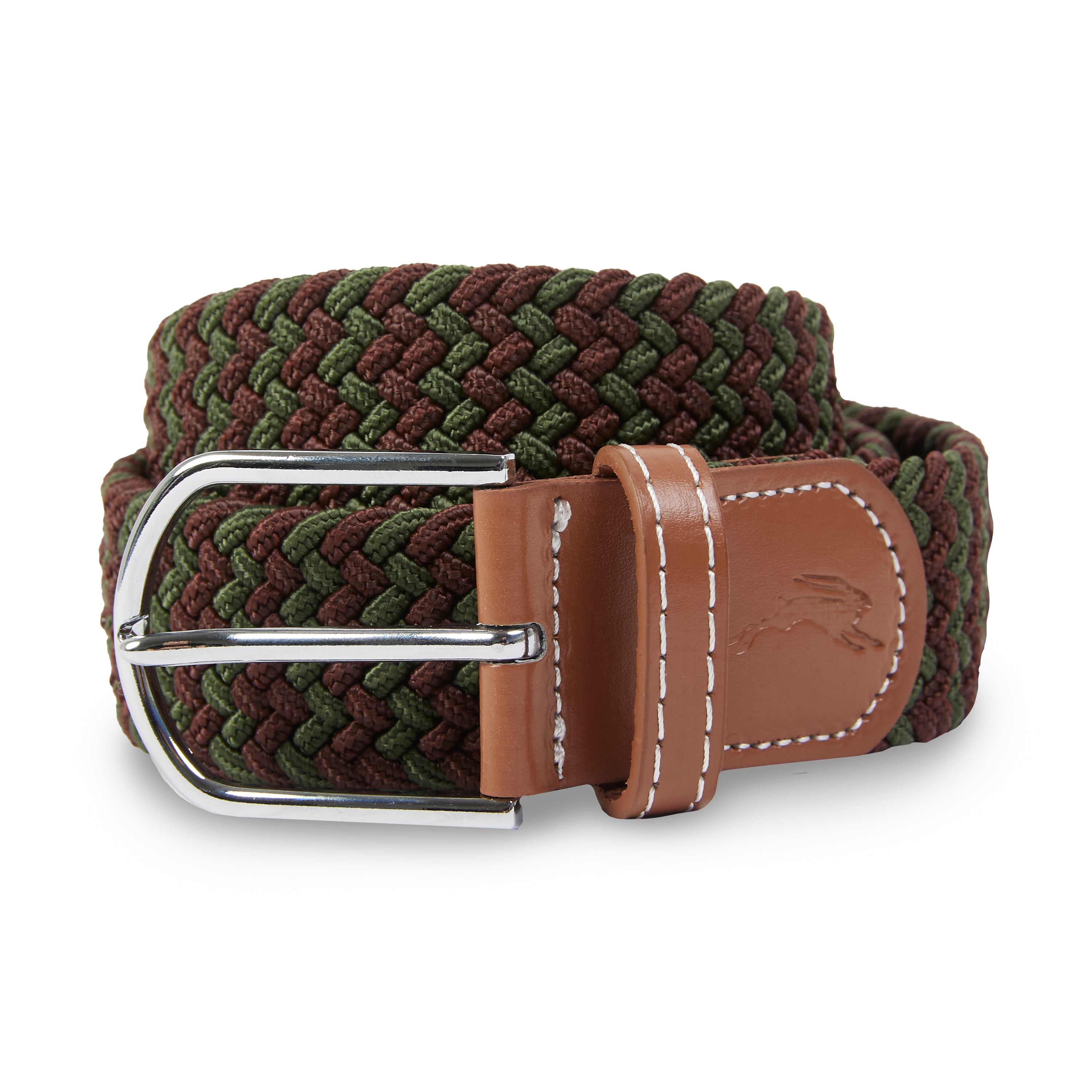  Woven Belt - Green & Brown