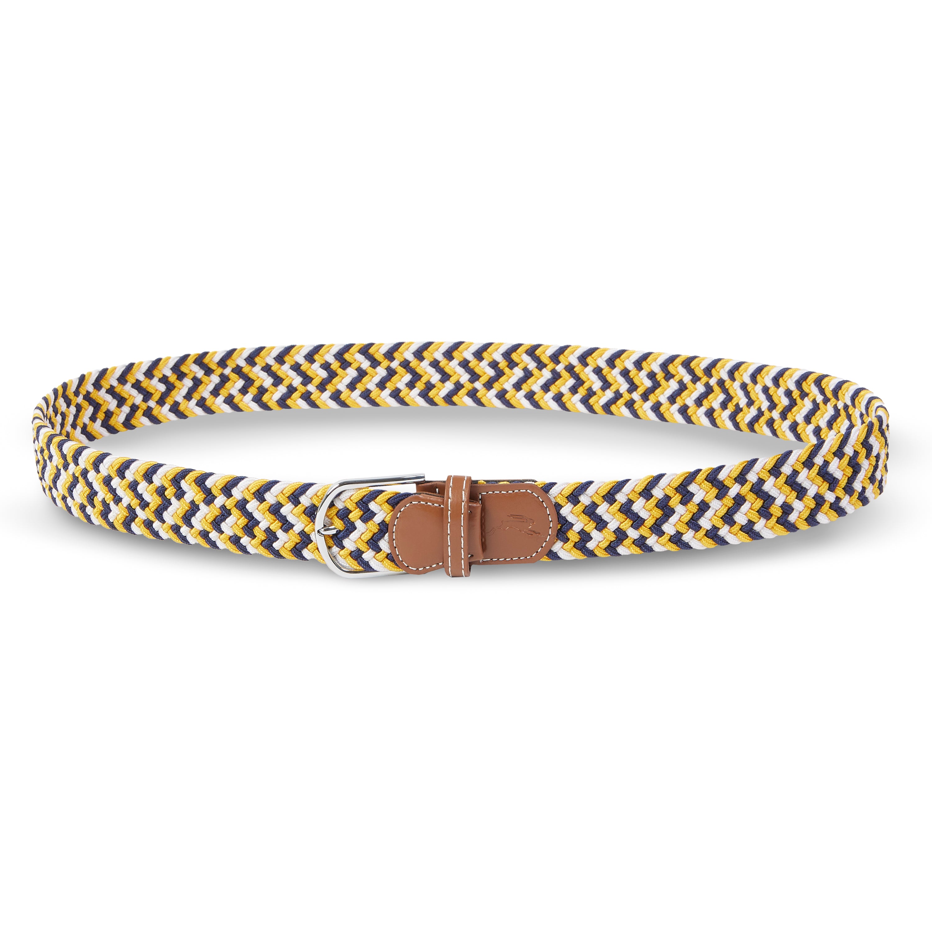  Woven Belt - Mustard, White & Navy