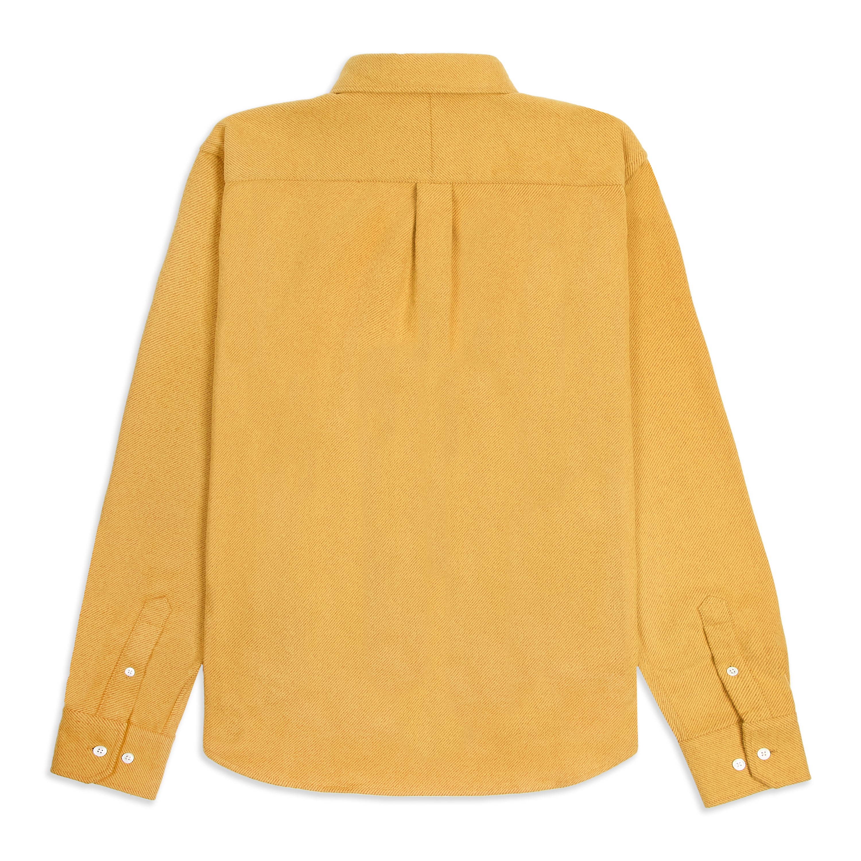 Two Pocket Cotton Flannel Overshirt - Mustard