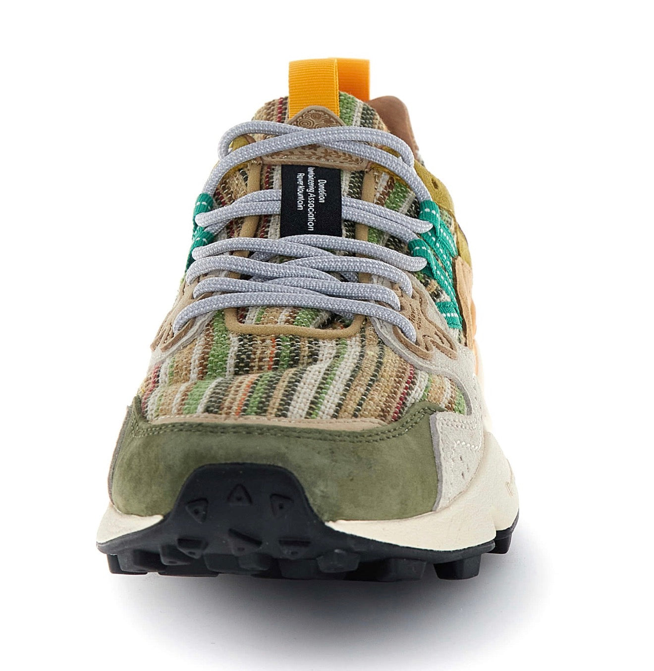 Yamano 3 Suede/Cotton Strip Military-Brown-Cream