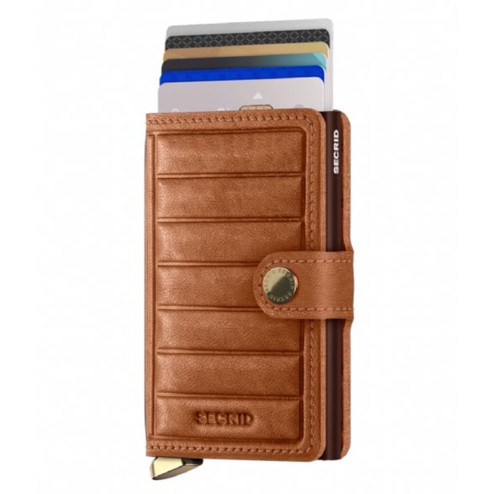 Secrid RFID Premium Miniwallet - Emboss Lines Cognac