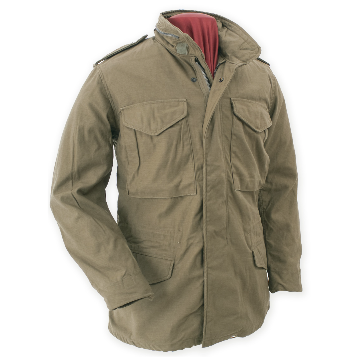 Olive Drab Type M-65 Combat Jacket by Buzz Rickson's, military-style outerwear.